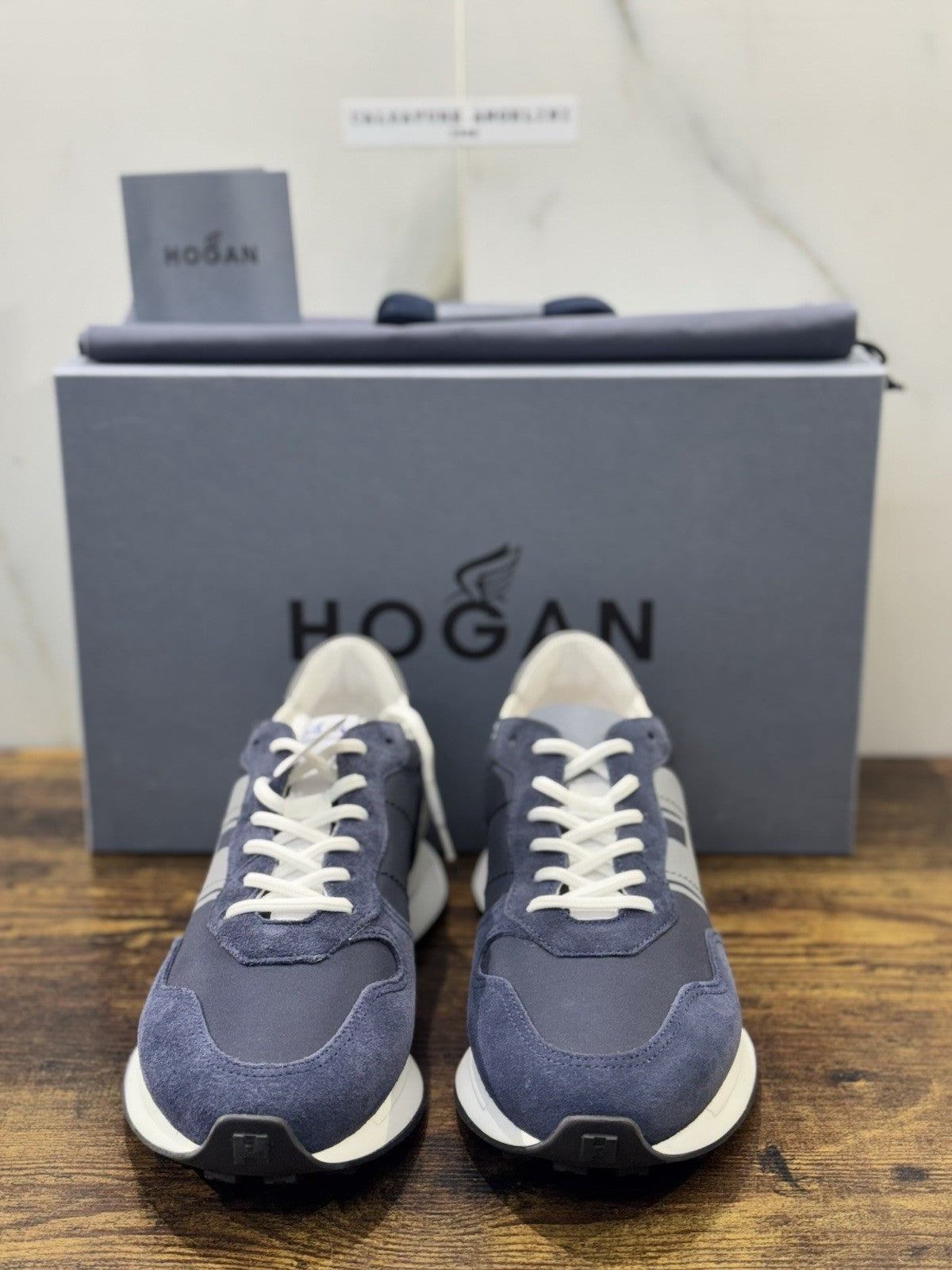 Hogan H601 Sneaker Pelle Suede  Blu Memory Foam   Casual Hogan Uomo 42.5