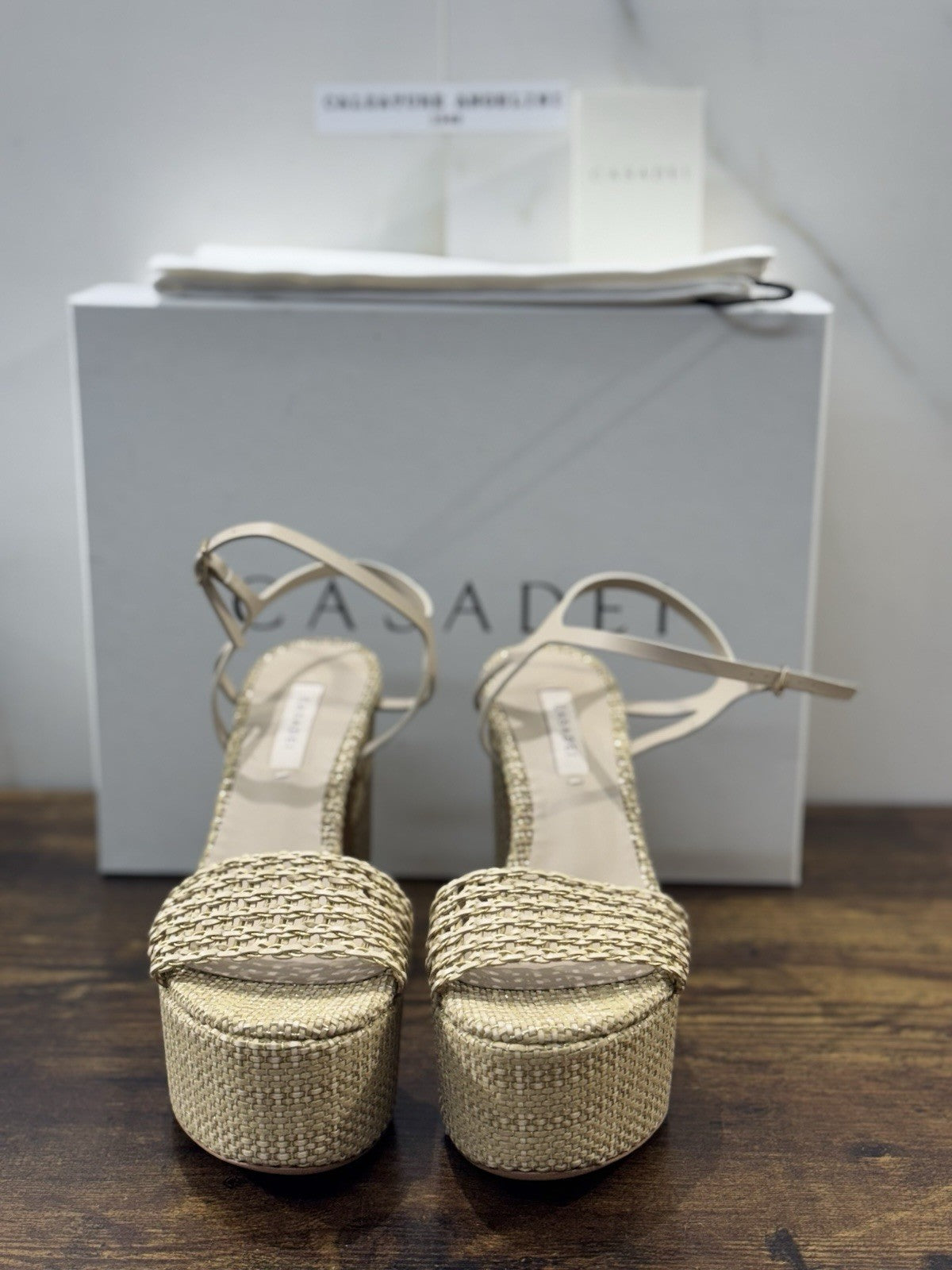 Casadei Sandalo Goldeneye Isa Platform Bambù  Luxury Casadei 37