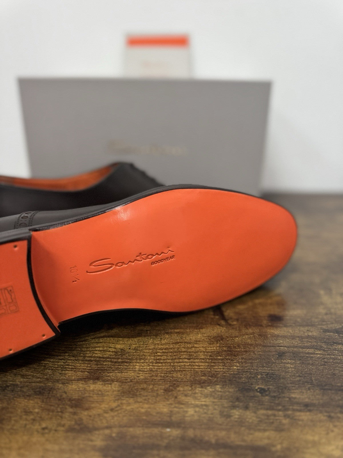 Santoni Oxford Goodyear    Pelle Marrone  Luxury Santoni Scarpa Uomo 44.5