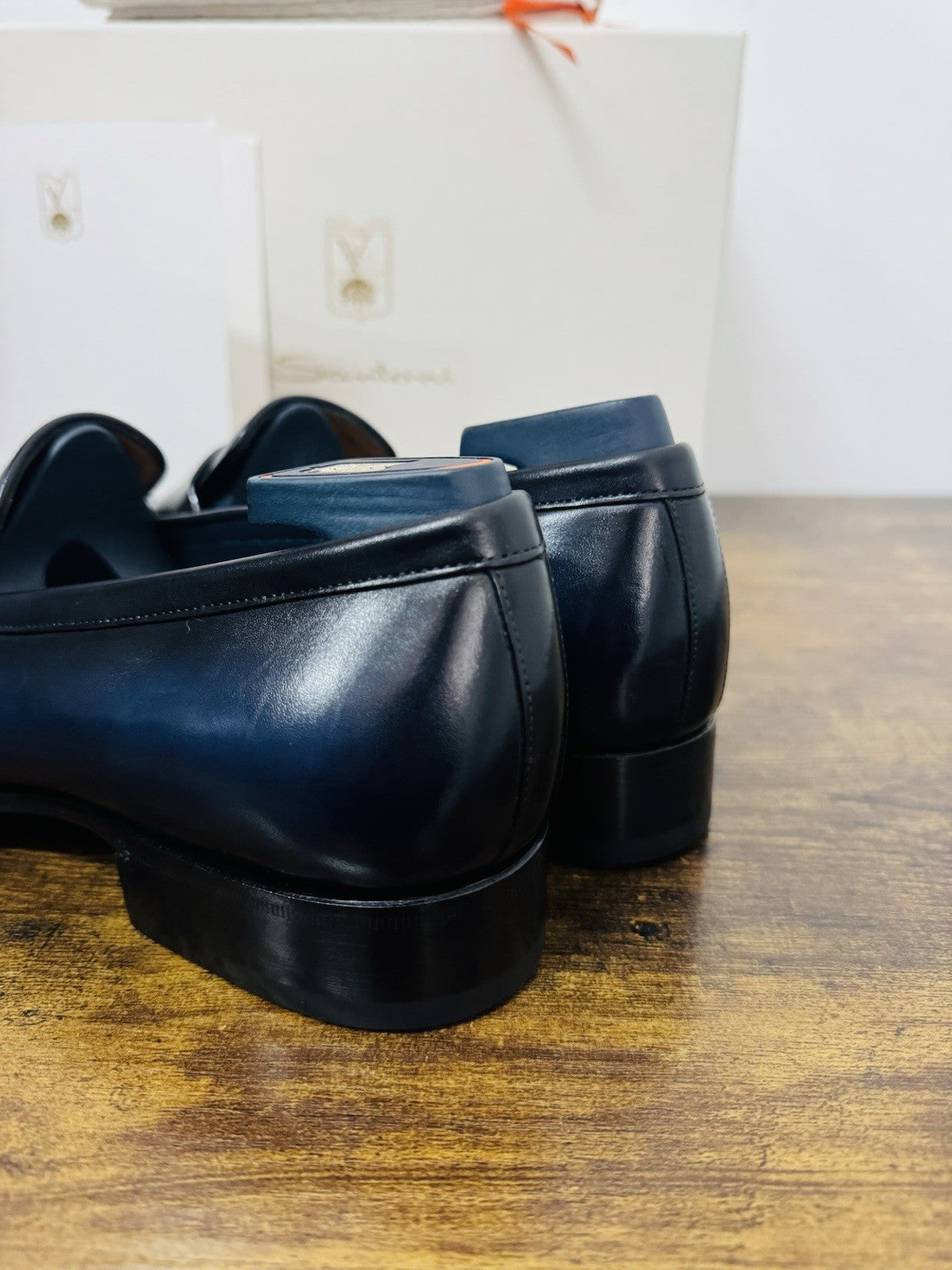 Santoni Mocassino Penny Collezione Meraviglia Limited Pelle Blu Luxury Uomo 42