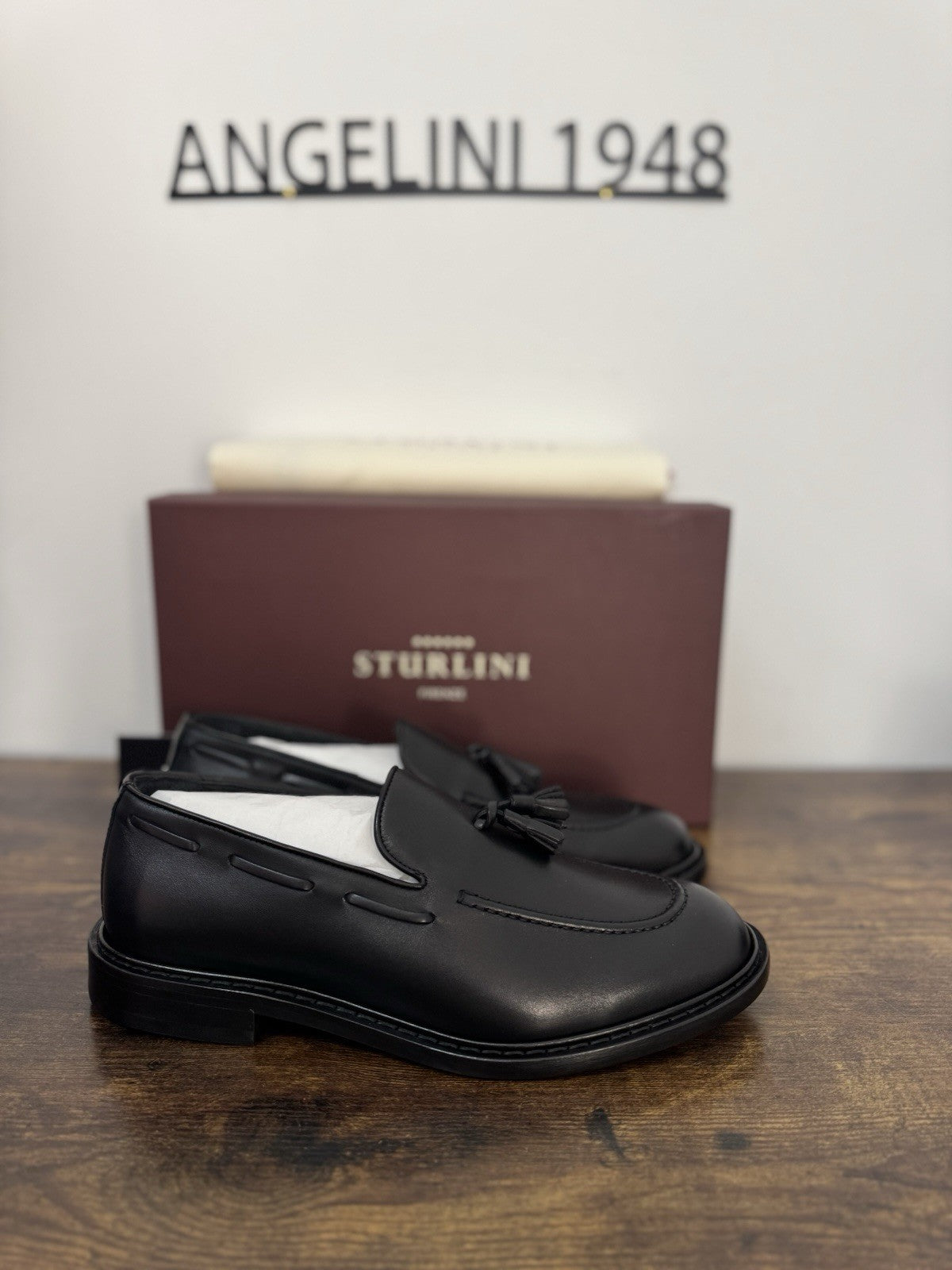 Sturlini  Mocassino Pelle Nero  Tassel Loafer      Luxury Scarpa Uomo 43