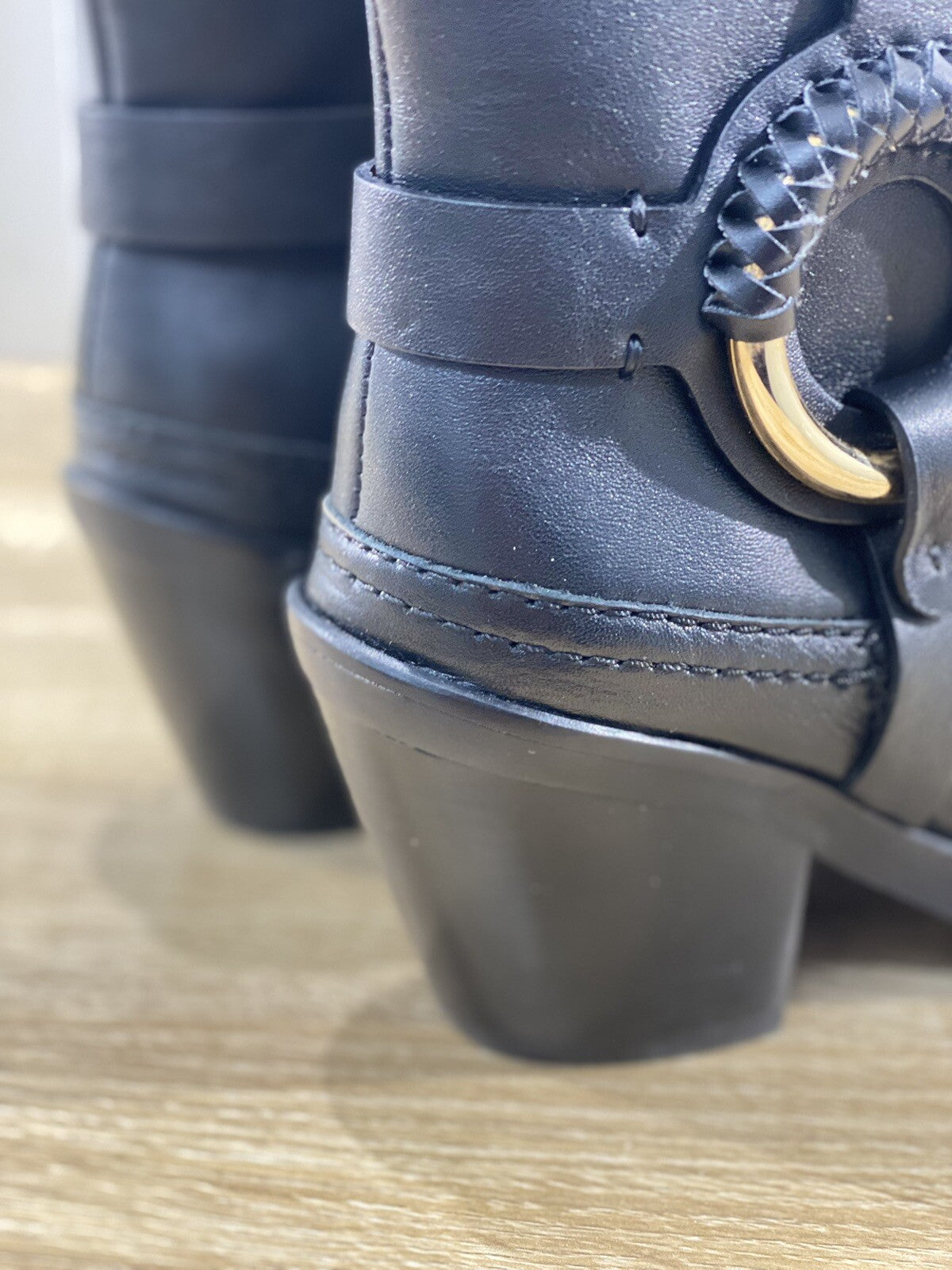 See By Chloe’ Texano Hanna cowboy pelle Nera luxury boot woman 37 