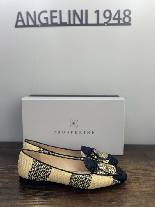 Prosperine Mocassino In Raffia Nero Beige   Casual Flat Shoes Donna 41