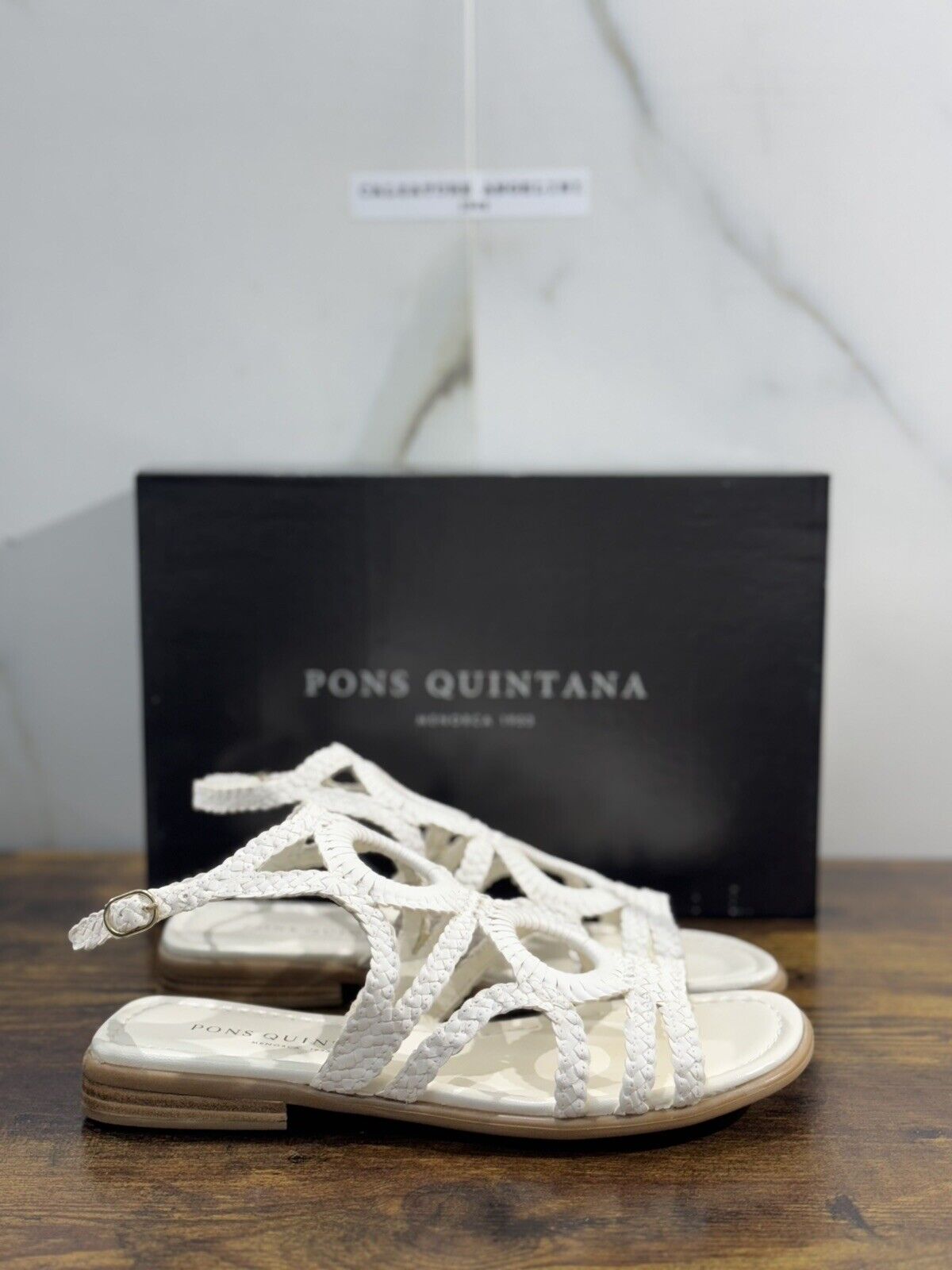 Pons Quintana Sandalo Donna Tina Pelle Bianco     Handmade    39