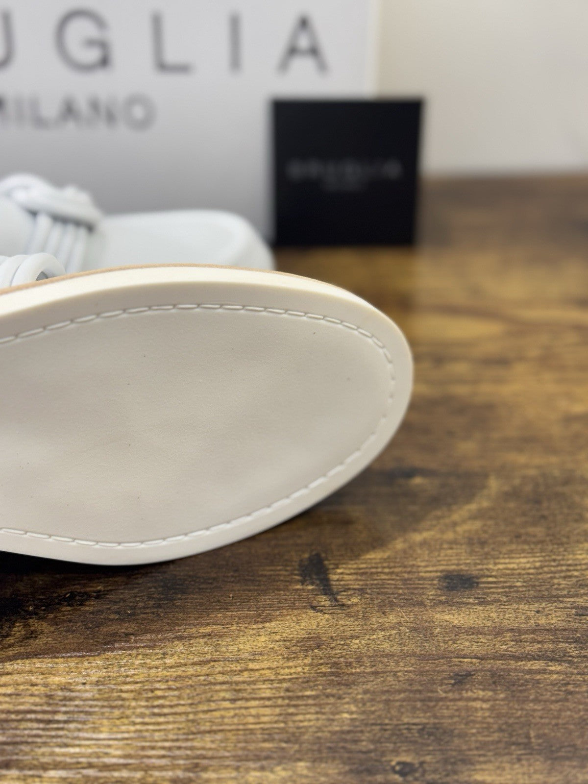 Bruglia Milano Mocassino Bianco  Pelle  Top Quality Scarpe Donna 40
