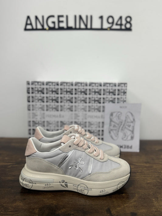 Premiata Cassie  Sneaker Pelle Suede Light Grey Pink   Casual Premiata Donna 36