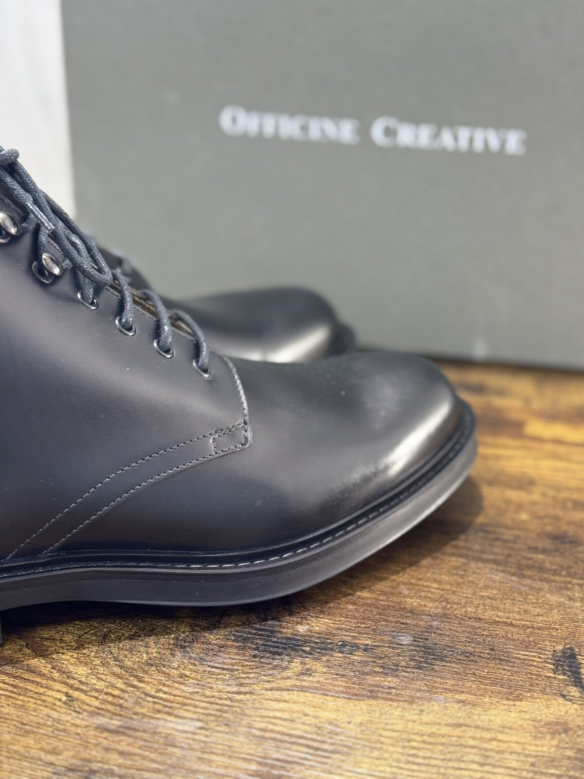 Officine Creative Polacco  Uomo Uniform   Pelle Nera    Luxury Men Boot 41