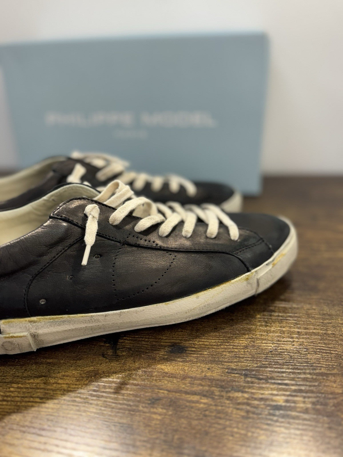 Philippe Model Paris Low Pelle Nera Casual Sneaker Uomo 45