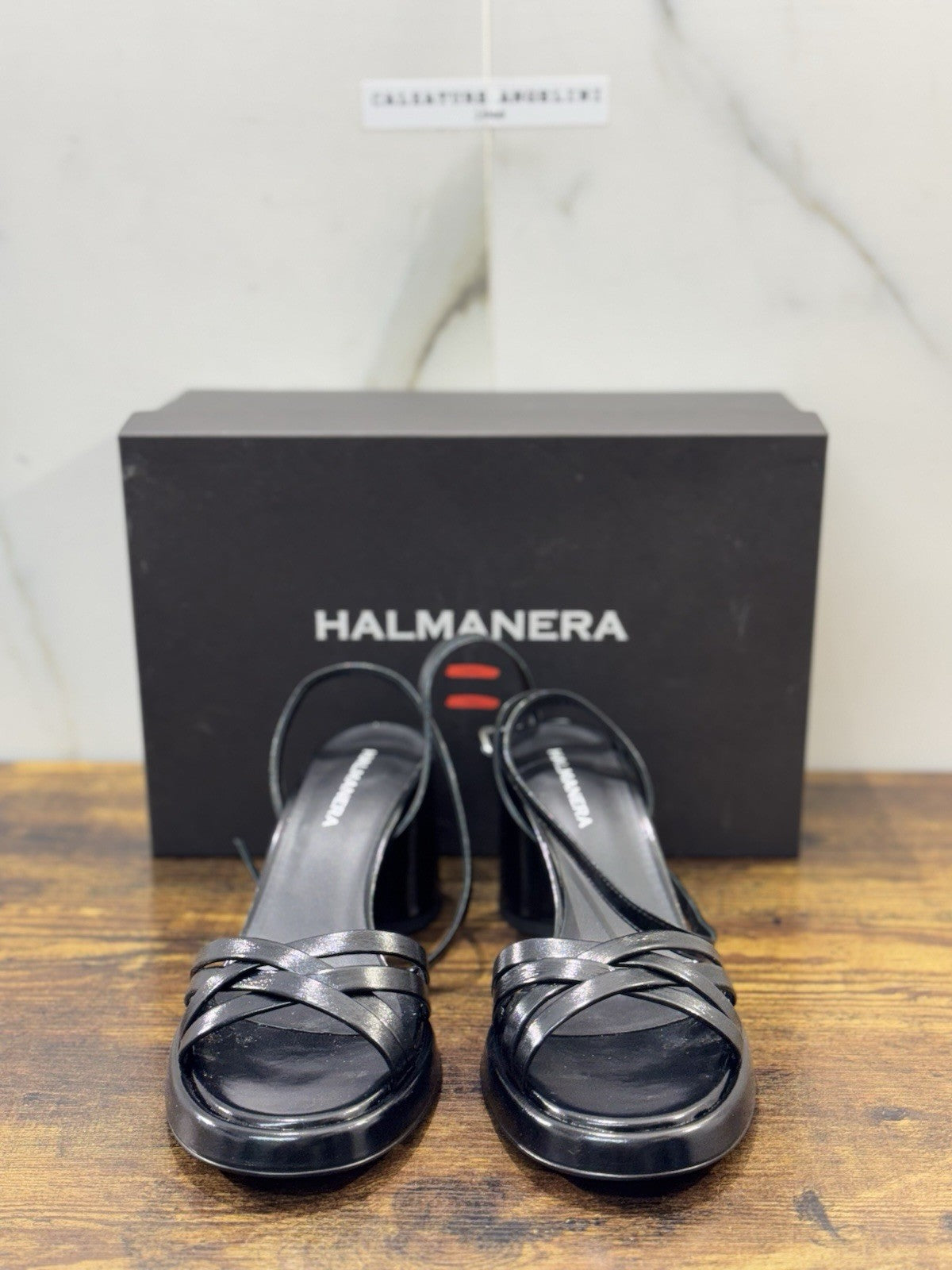 Halmanera Sandalo Pelle Nero Con Tacco Causal Halmanera Donna 38