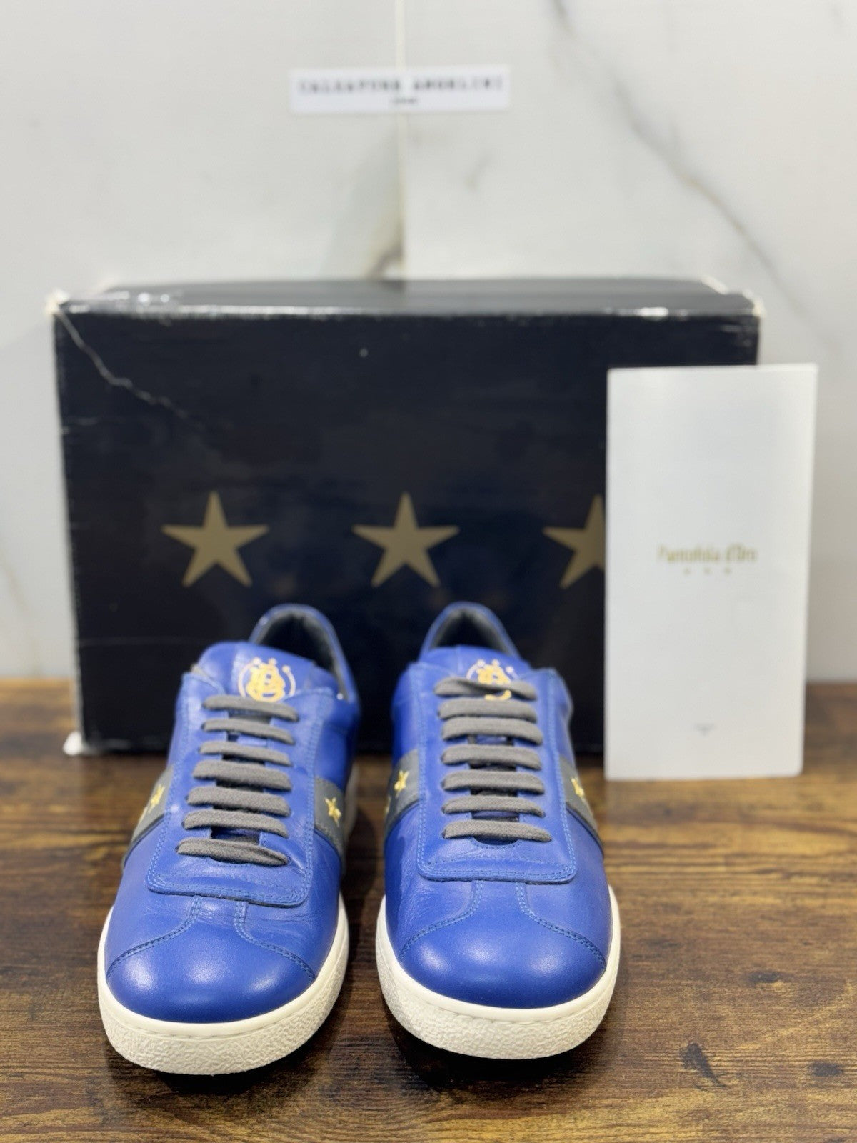 Pantofola D’oro Sneaker  Bomber  Pelle Blu Casual Scarpa  Uomo 39