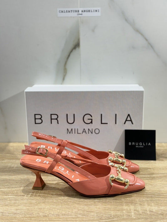 Bruglia Milano Slingback  Donna Corallo   Luxury Casual Sandal  Handmade 36