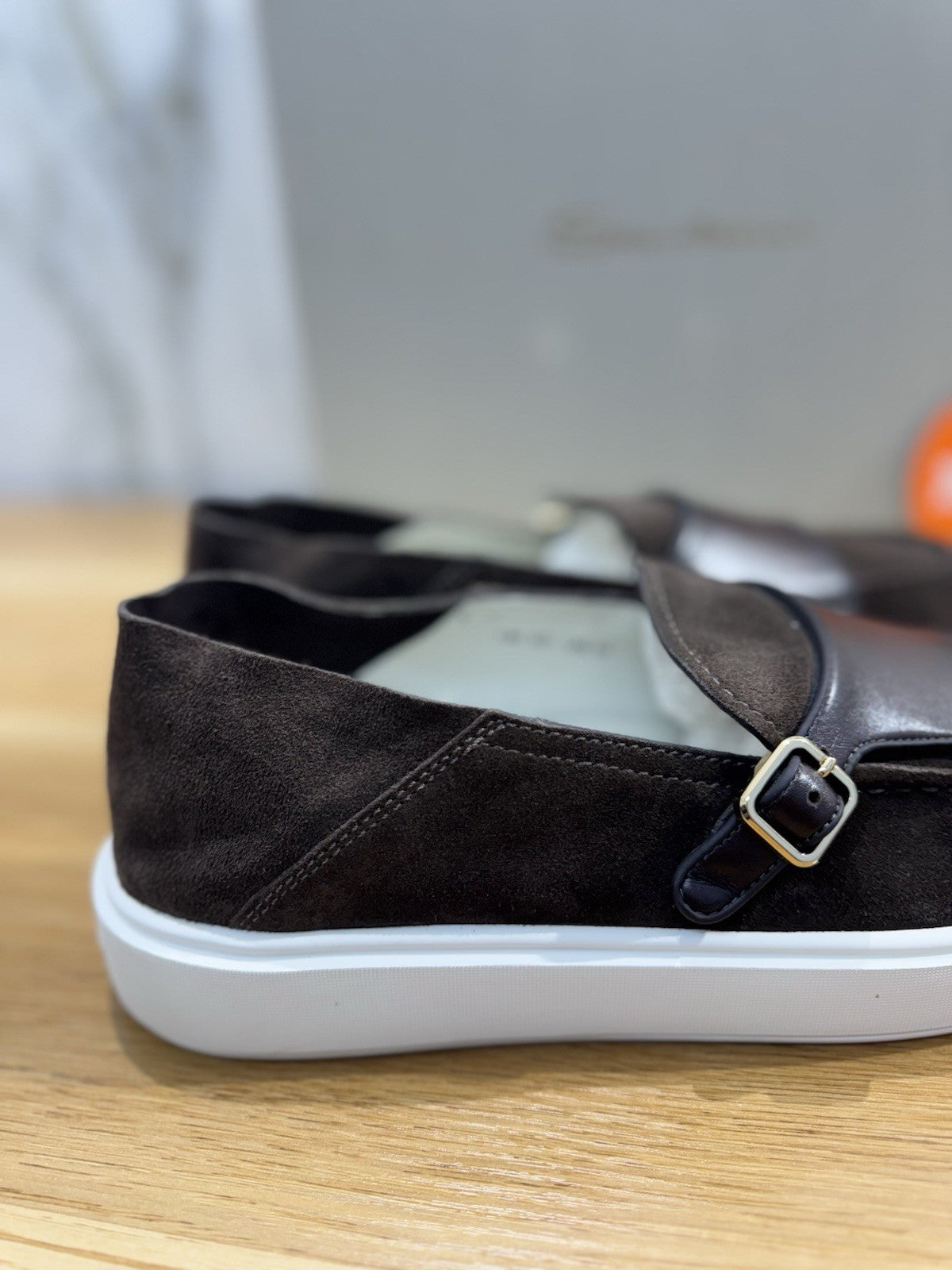 Santoni Mocassino Doppia Fibbia Suede  Marrone Icon Casual Santoni Uomo 44