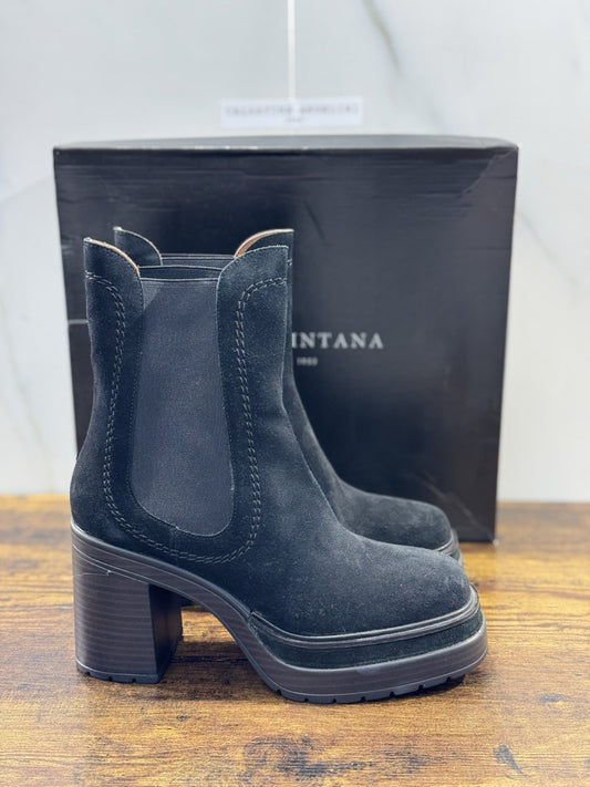 Pons Quintana Stivaletto Donna Suede Nero        Con Tacco Luxury Boot 36