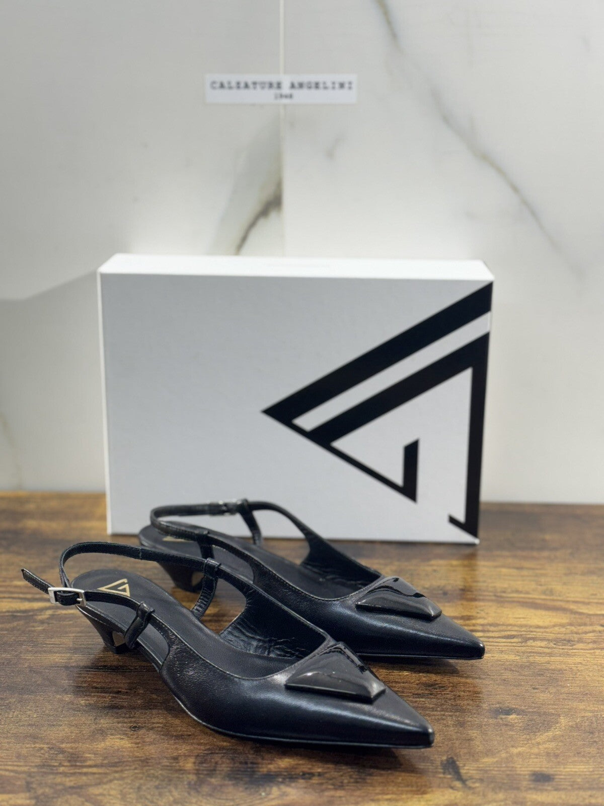 Giampaolo Viozzi Sling Back Donna Nero   Pelle Tacco     Luxury Woman Sandal 41