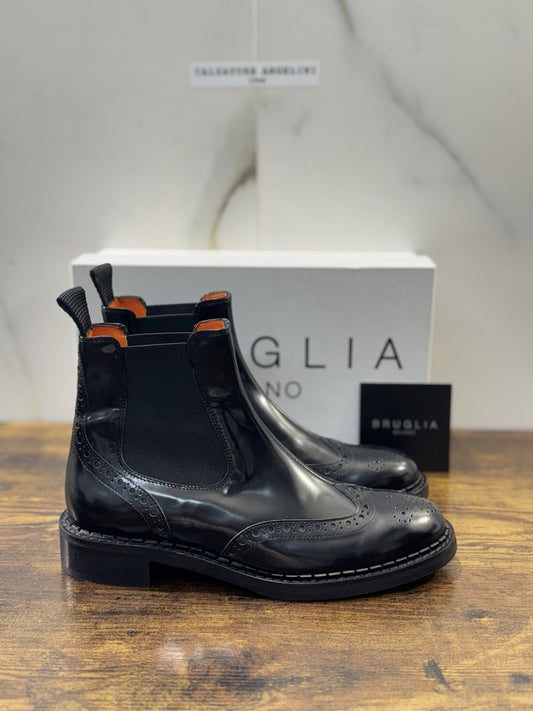 Bruglia Milano Chelsea Boot Nero Pelle  Top Quality Scarpe Donna 38