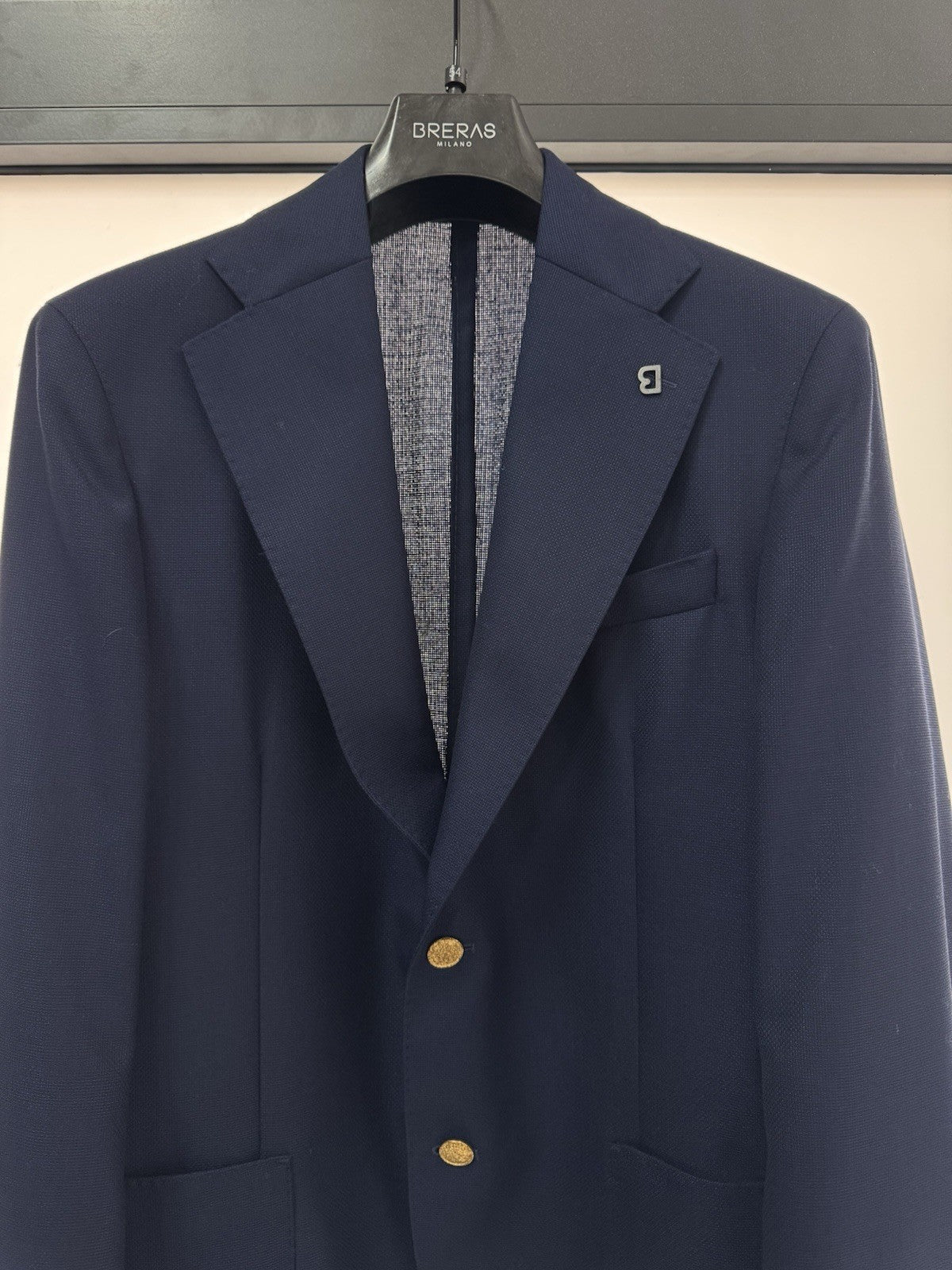Breras Milano Giacca 100% Lana Vergine Vitale Barberis Canonico Blu Uomo 54