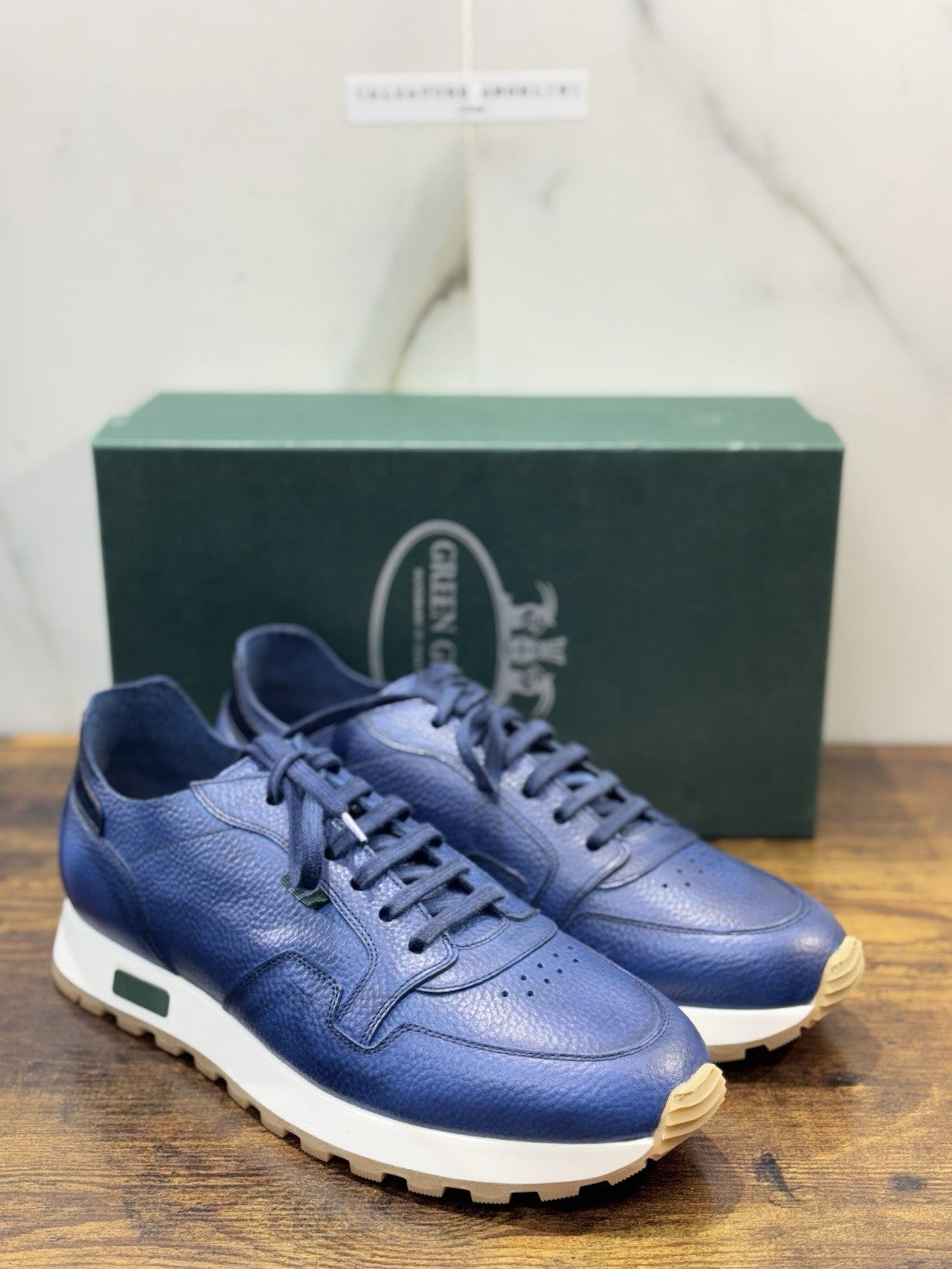 Green George Sneaker Pelle Blu Uomo Ultra Flexible 44