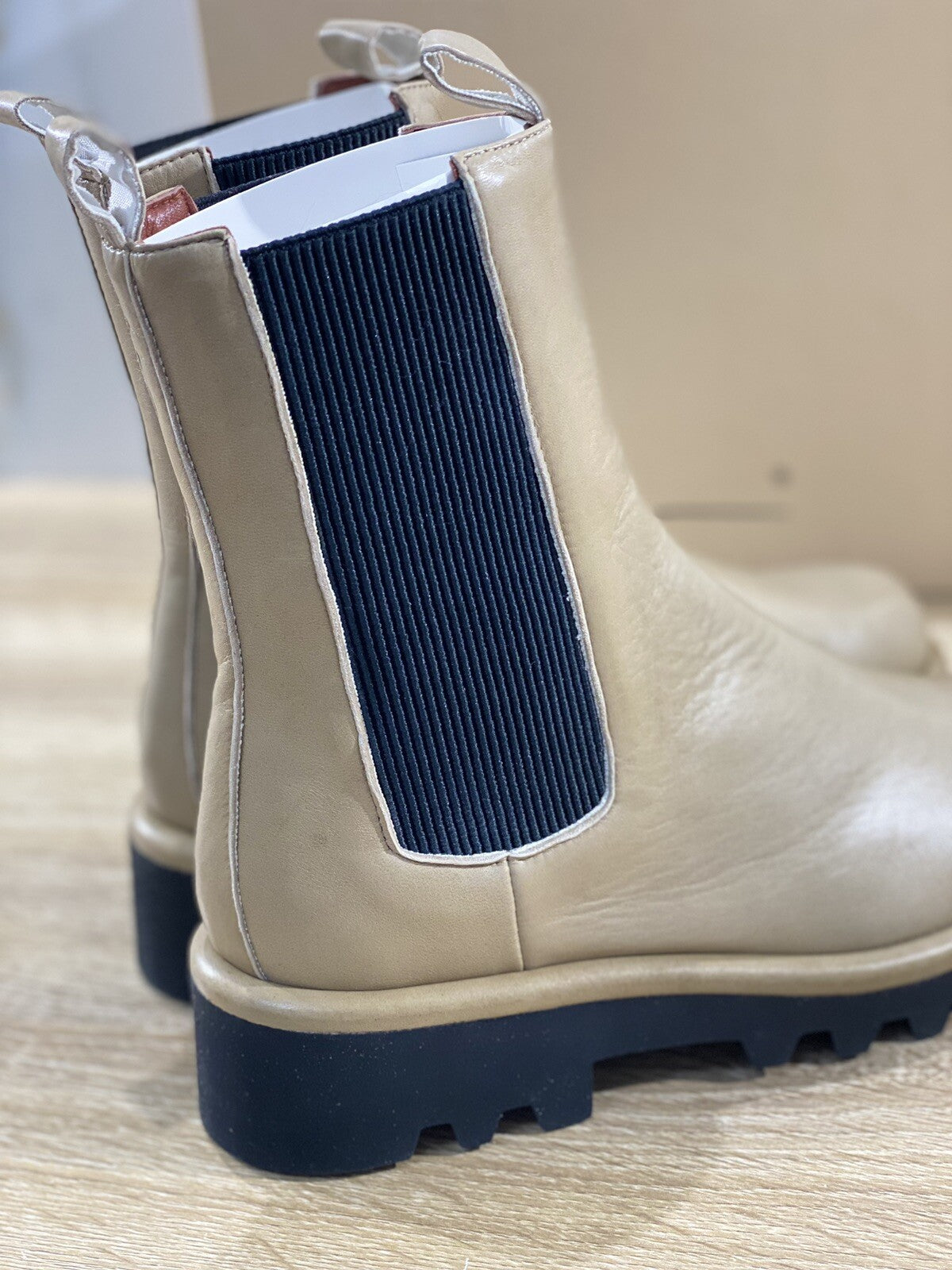Lorena Paggi Chelsea Boot donna 22253 pelle Sabbia luxury boot Fur 42
