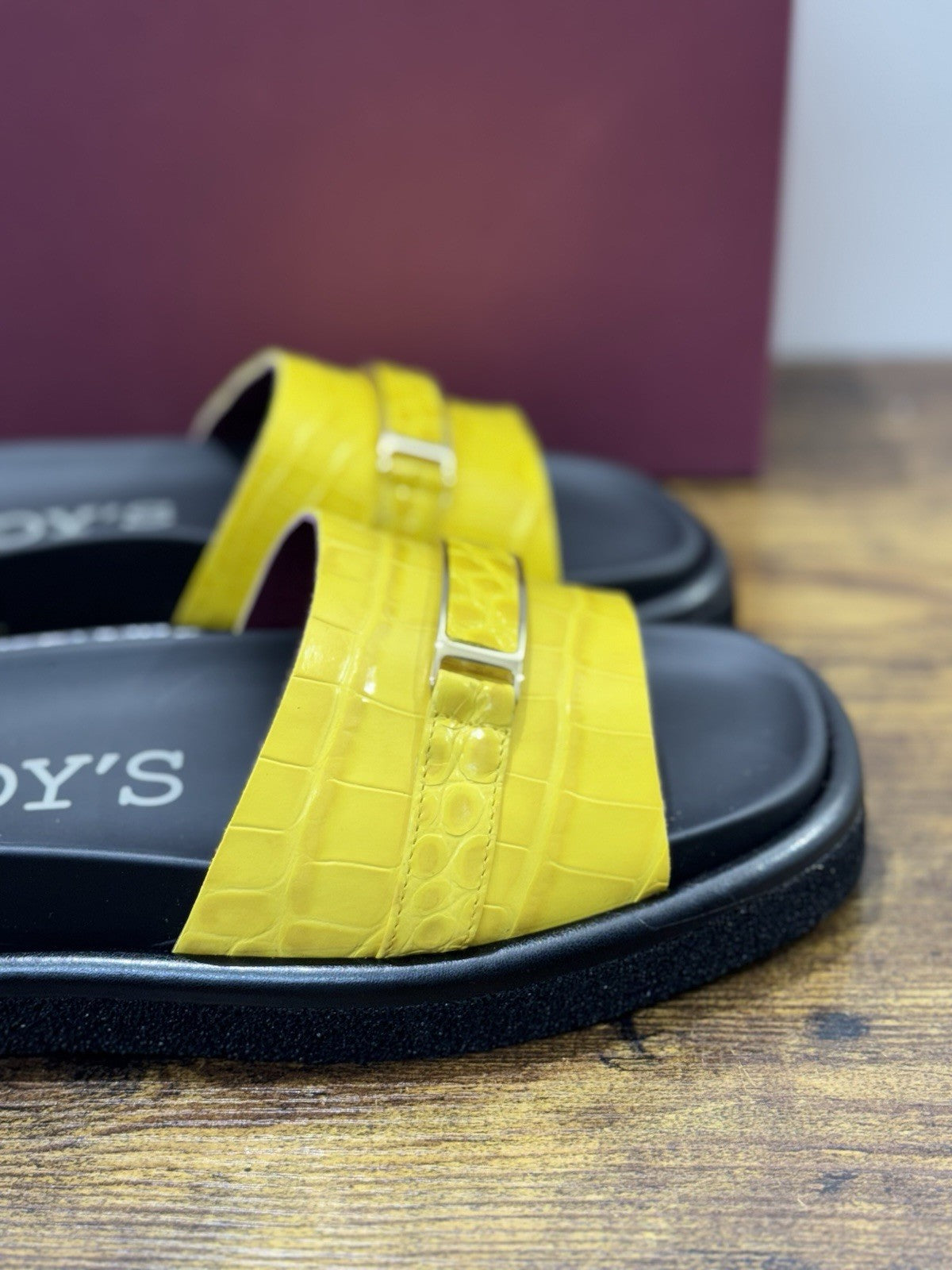 Seboy’s Sandalo Pelle Cocco Giallo Casual Donna 40