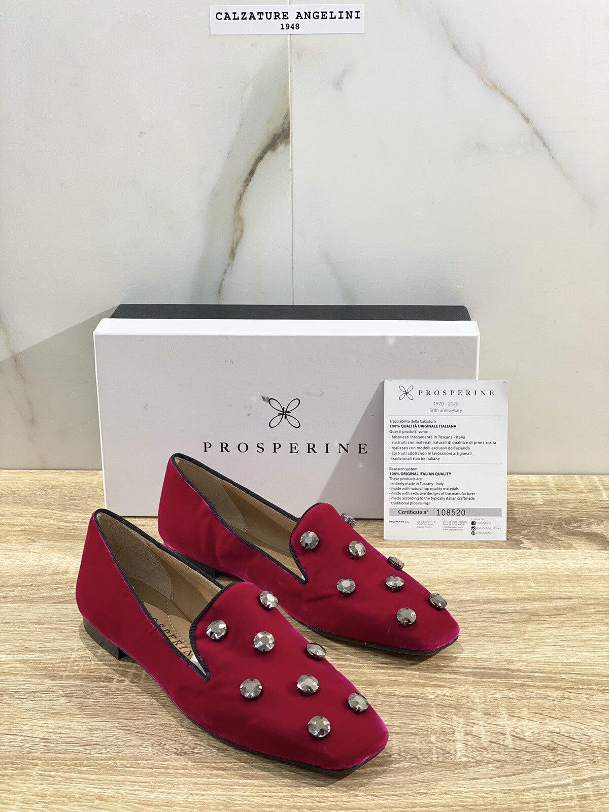 Prosperine Mocassino donna in Velluto Ibisco luxury made in italy 37.5