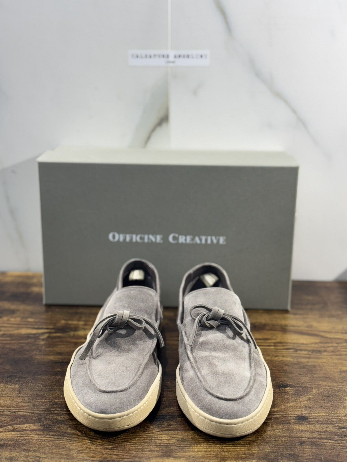 Officine Creative Herbie  Sneaker Uomo Suede Grigi  Luxury Soft Fondo Lattice 41