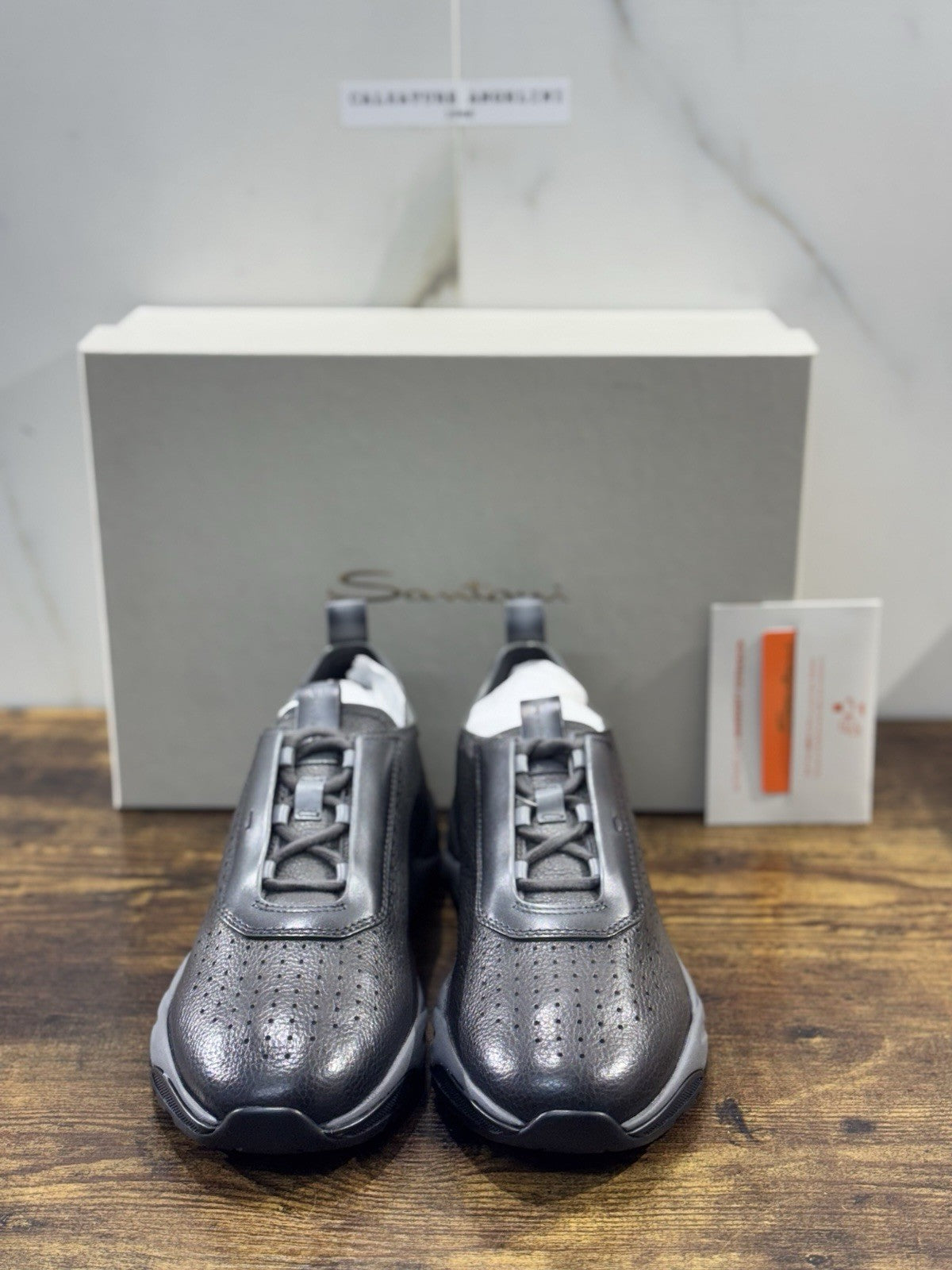 Santoni Sneaker Innova Pelle Grey  Casual Luxury Santoni Scarpe Uomo 40