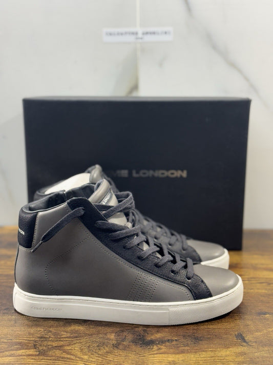 Crime London Sneaker Uomo High  Essential      Pelle  Grigio Casual Men Shoes 40