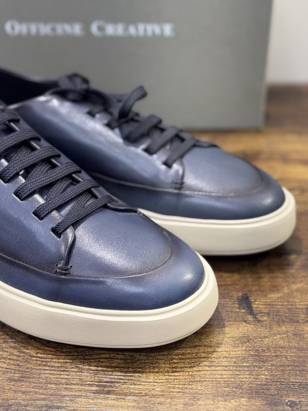 Officine Creative Sneaker Pelle Blu Marine Luxury Scarpa Uomo 42