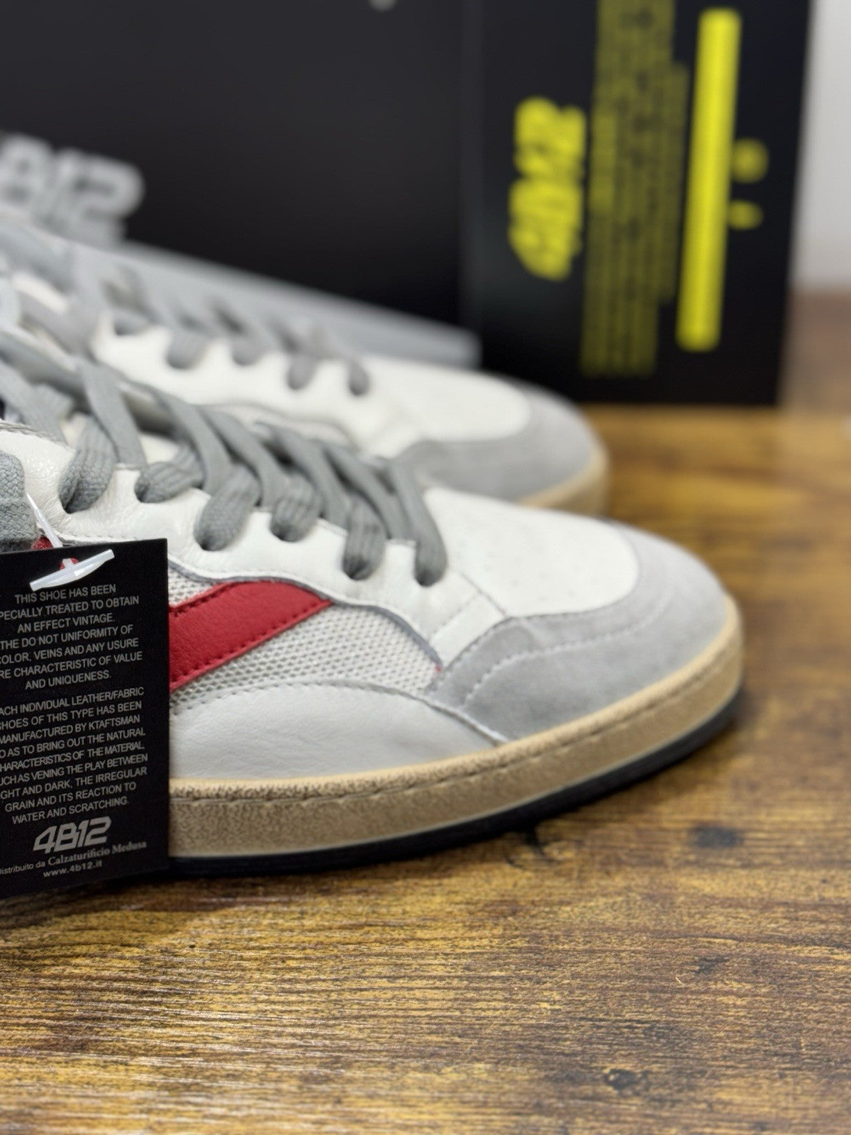 4B12 Sneaker Play New Grigio Silver Rosso Casual Uomo 44