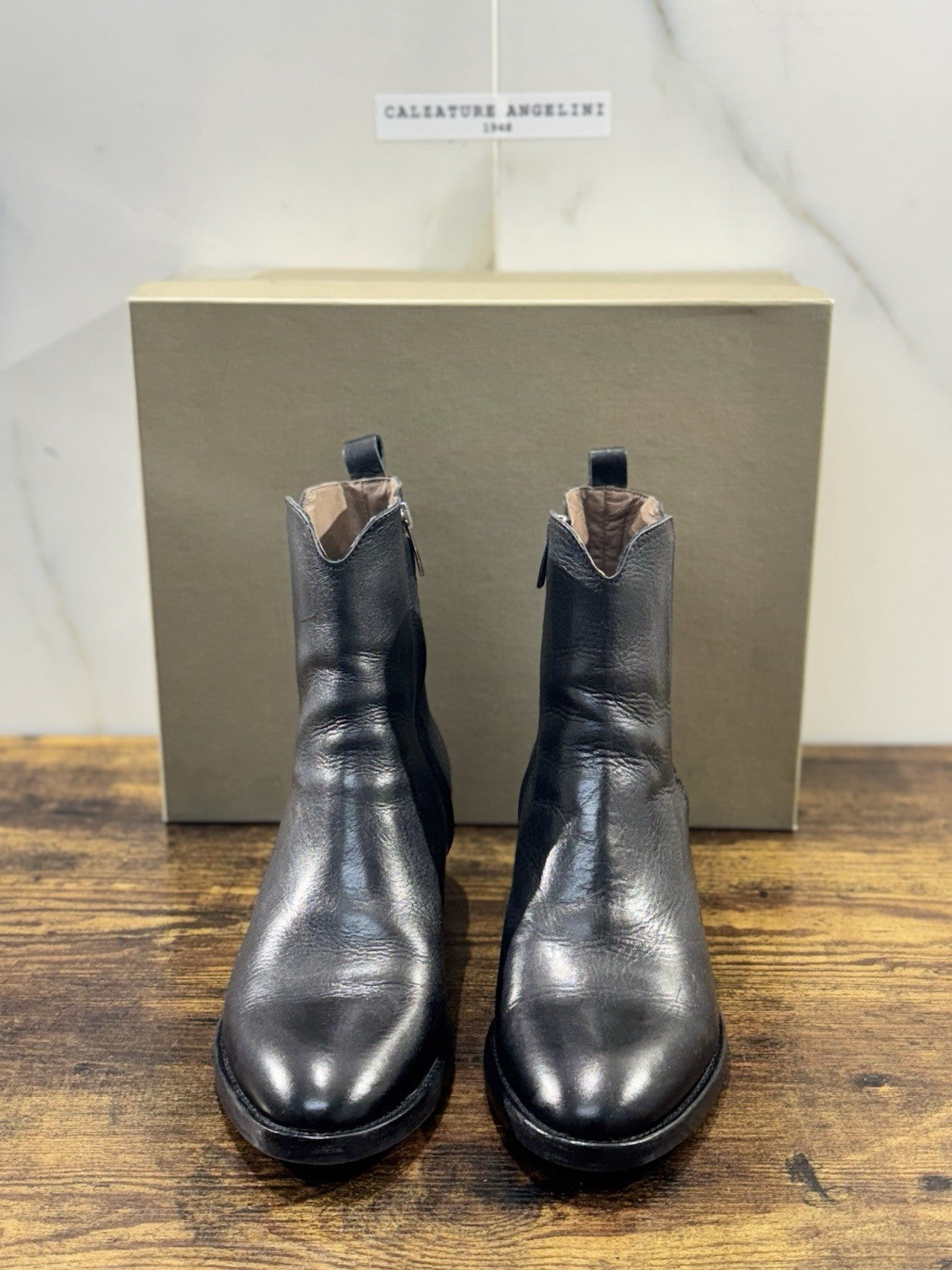 Duccio Del Duca Stivaletto Pelle Nera Made In Italy Donna 37