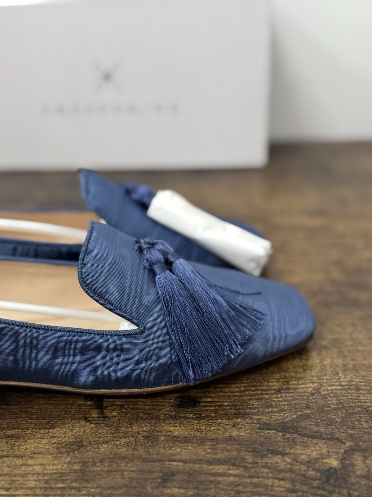 Prosperine Mocassino   Tessuto Moire’ Jeans    Flat  Scarpa Donna 39
