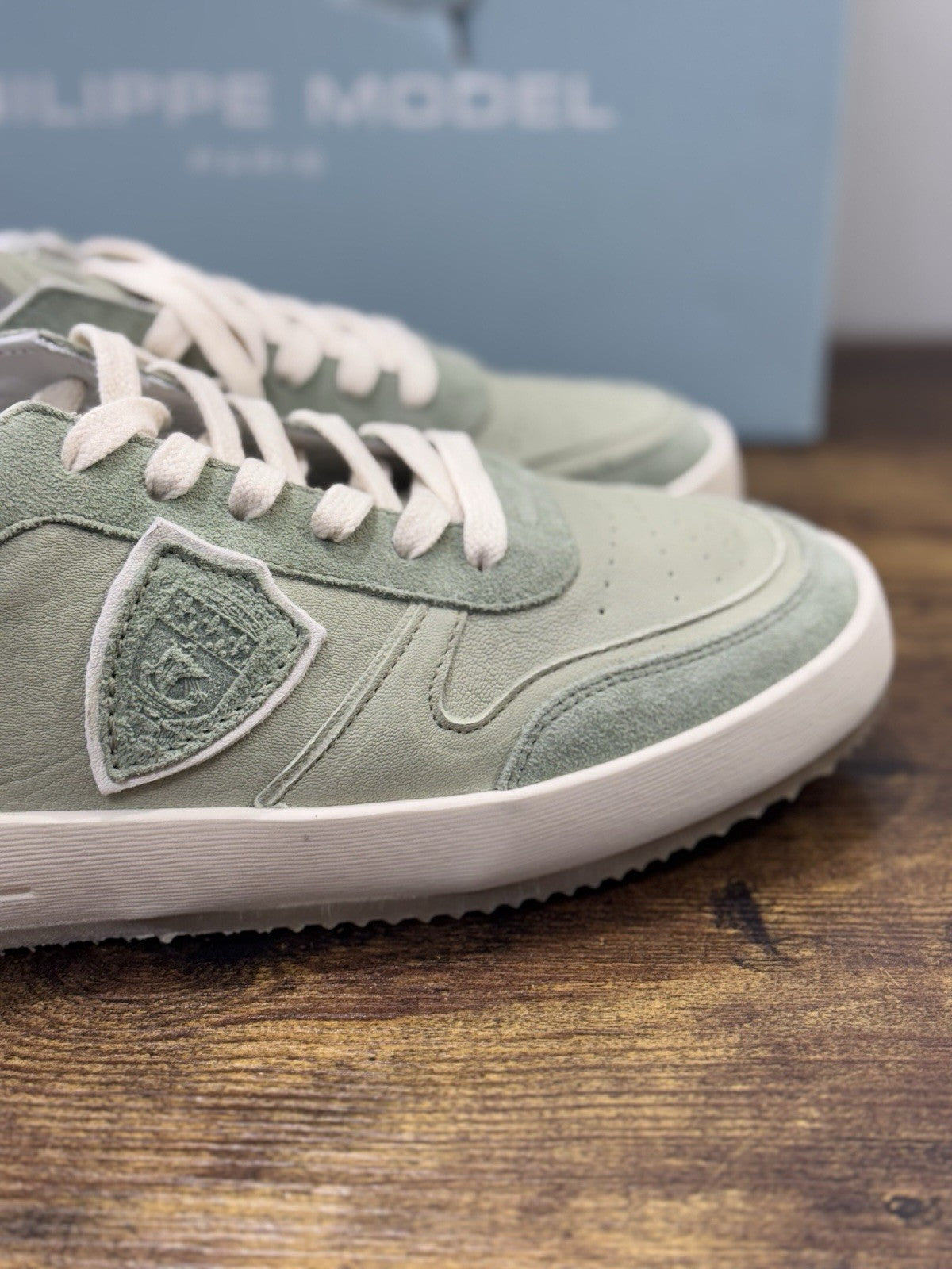 Philippe Model Nice Low Men Sneaker Uomo Pelle Verde 41