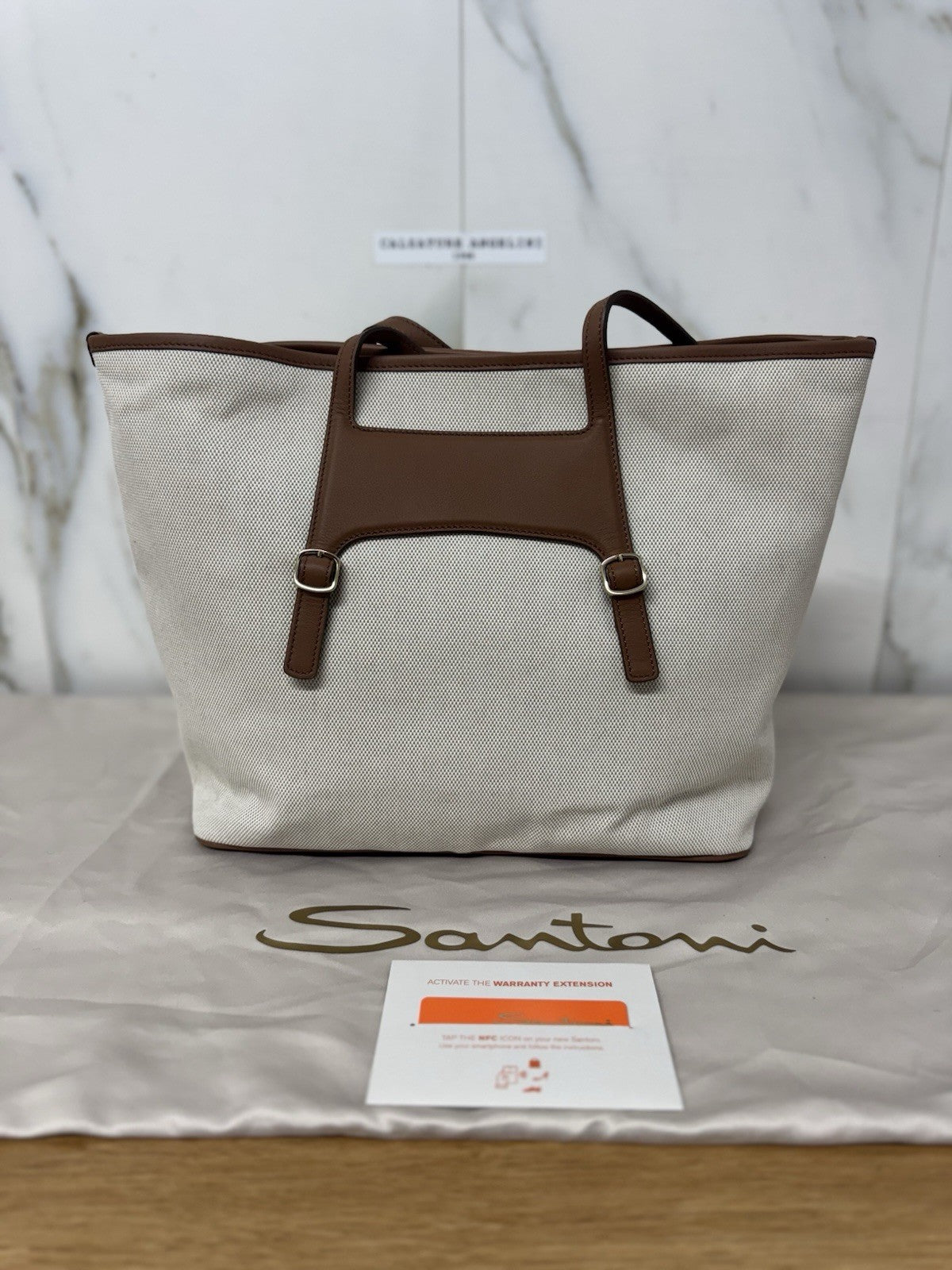 Santoni Borsa Shopping  Pelle Cuoio Luxury Santoni Borsa Donna