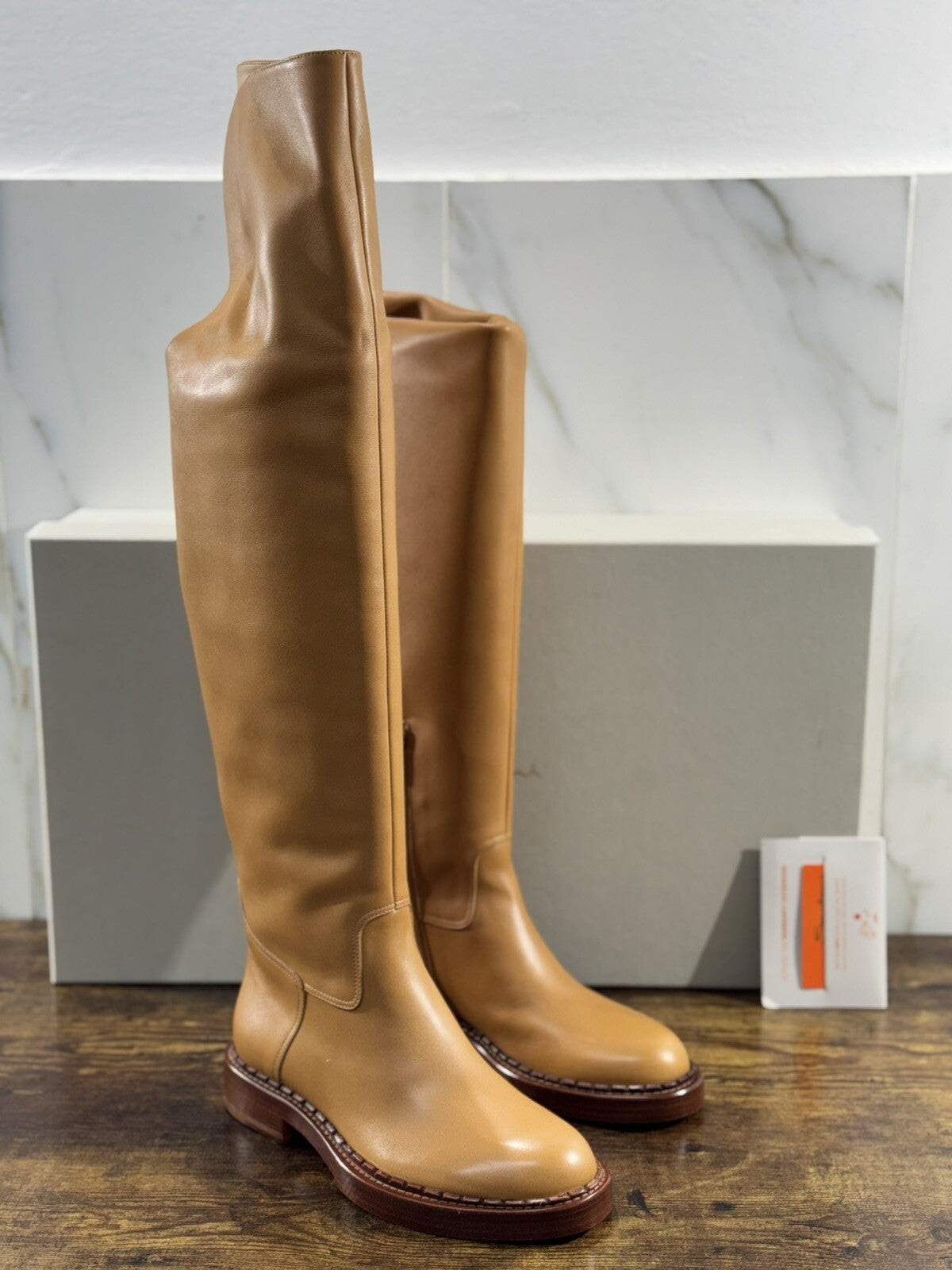 Santoni Stivali Donna In Pelle Cuoio Luxury Woman Boot Santoni 37