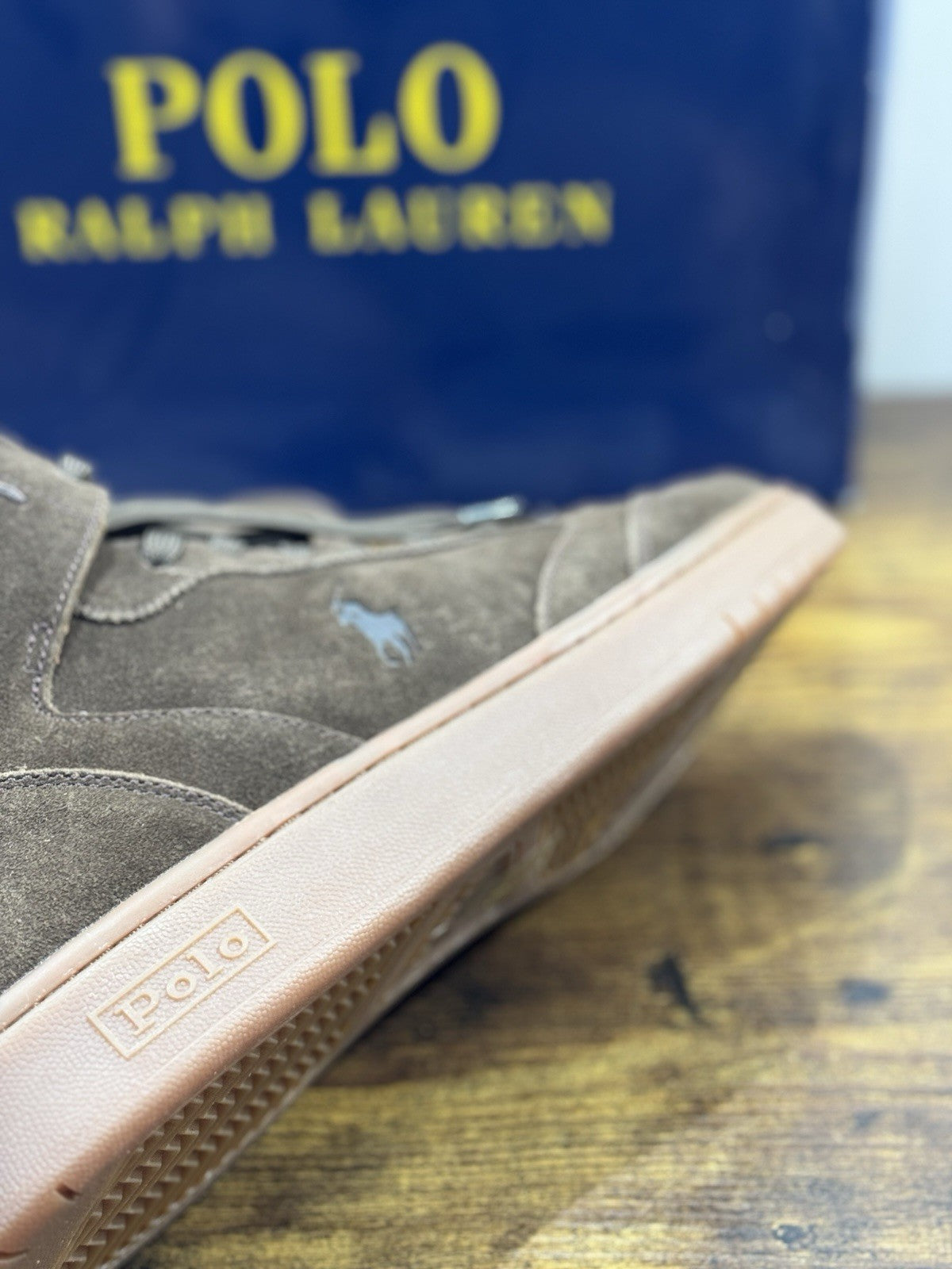 Polo Ralph Lauren Sneaker High Skate Suede Marrone Casual Uomo 45