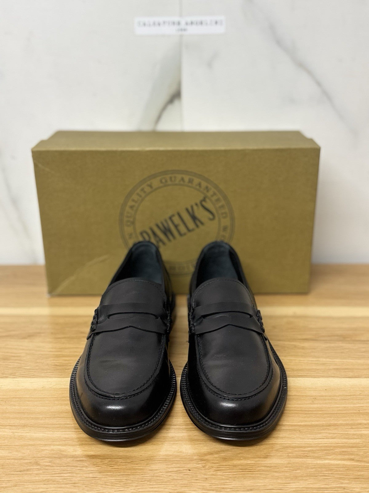 Pawelk’s Mocassino    Pelle Nero       Hand   Made  In Italy   Uomo 39