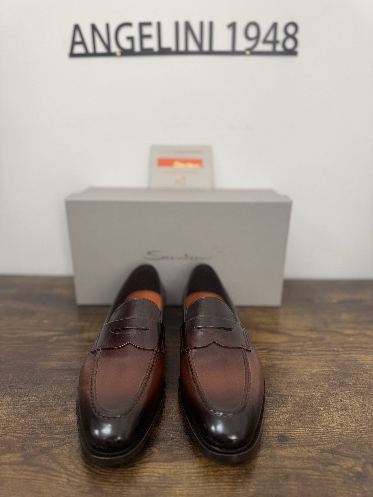 Santoni Mocassino Goodyear  Pelle  Anticata   Luxury Scarpa Santoni Uomo 41