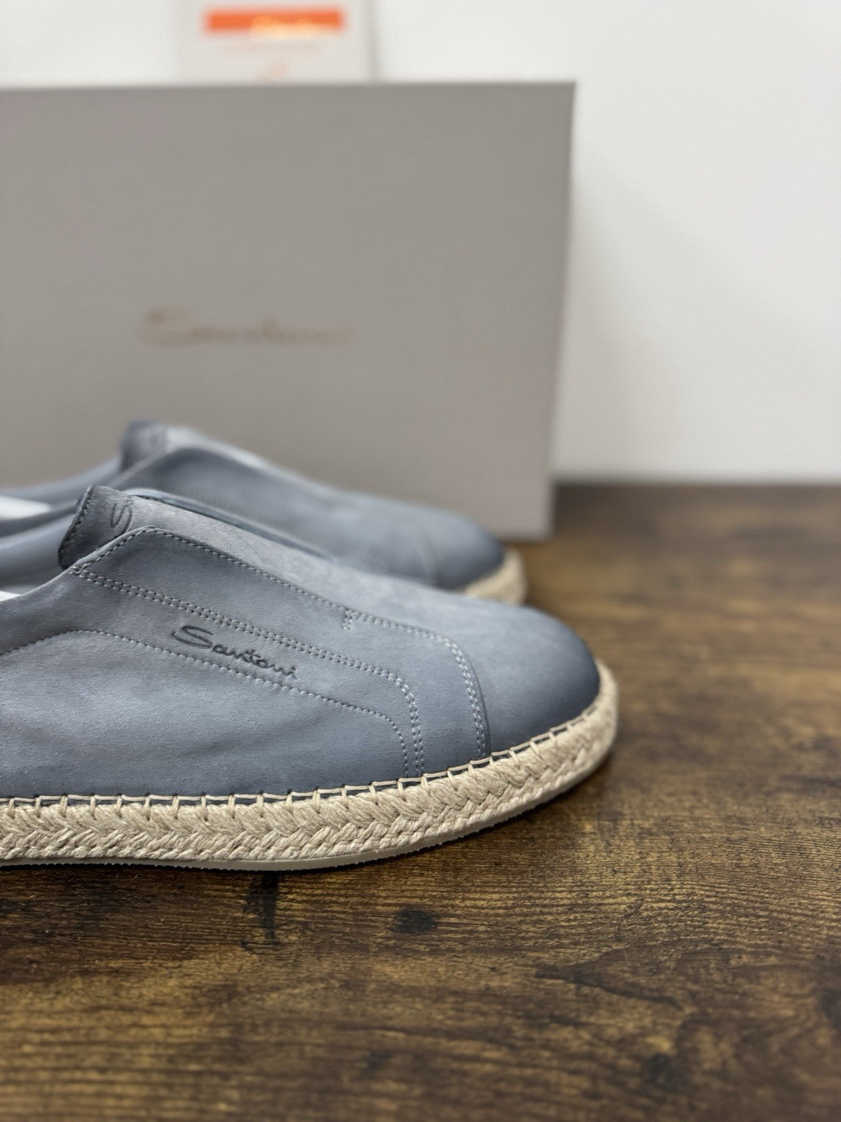 Santoni Slip On Suede Light Blue Casual Luxury Santoni Uomo 42,5