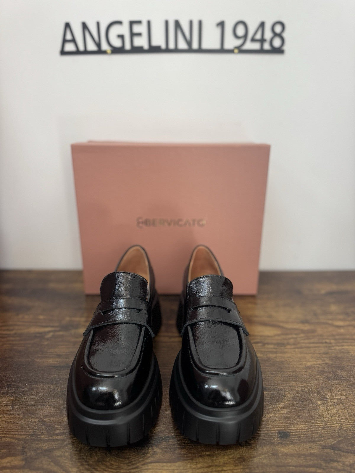 Bervicato Mocassino Pelle Nero Zeppa Extra Light Casual Donna 40