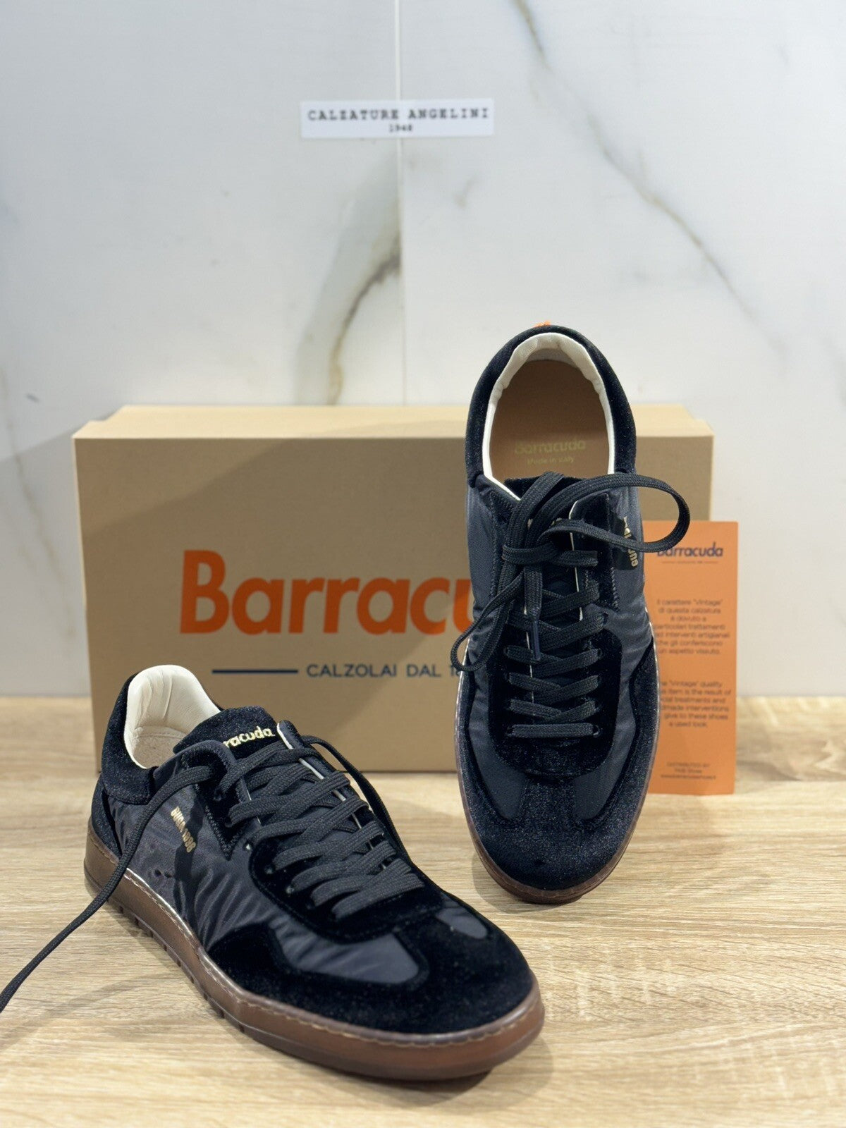 Barracuda Sneaker Uomo Camoscione Vintage Fully Made In Italy Nera 41