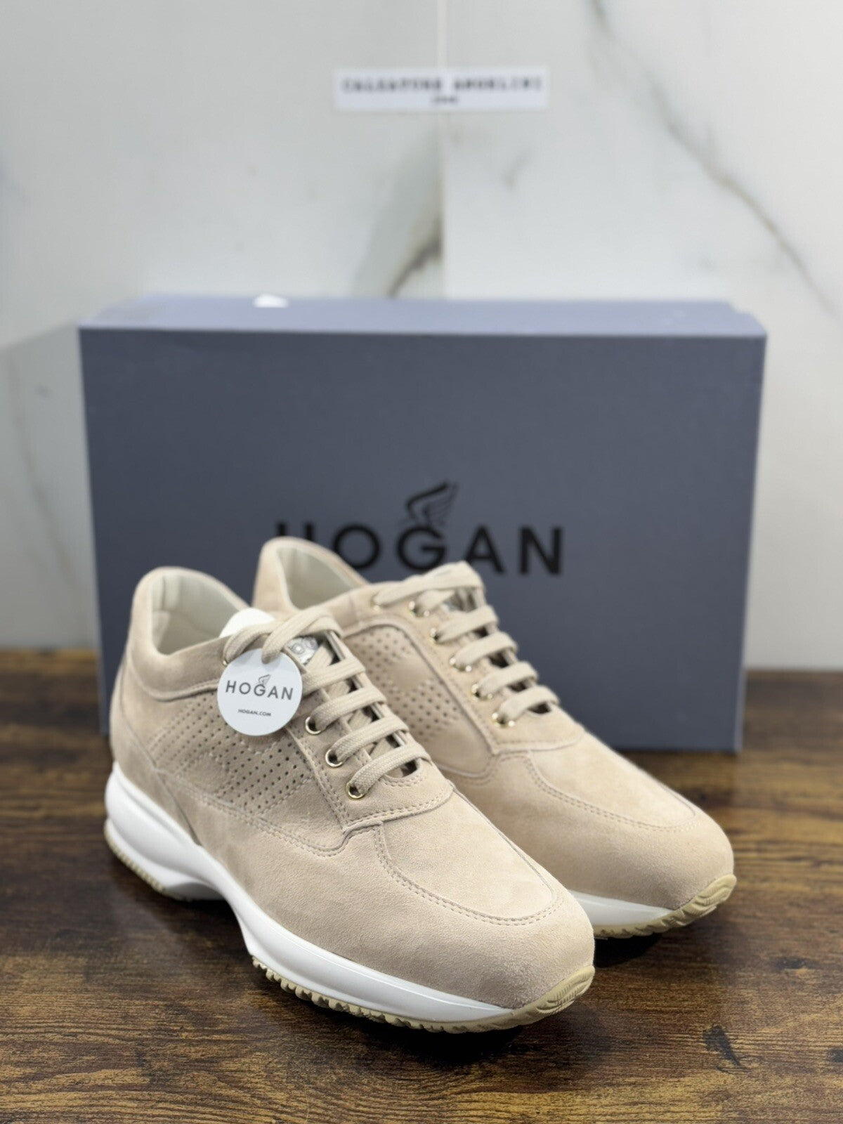 Hogan Interactive Donna Sneaker  Suede Beige   Luxury Hogan Woman H Forata 41