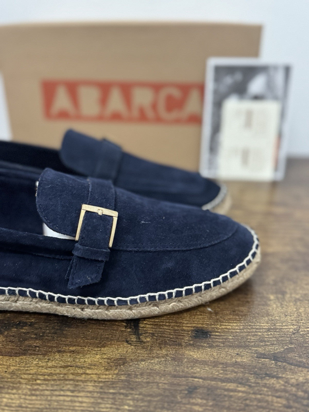 Abarca Espadrilles Suede Blu  Mocassino Casual Uomo 42