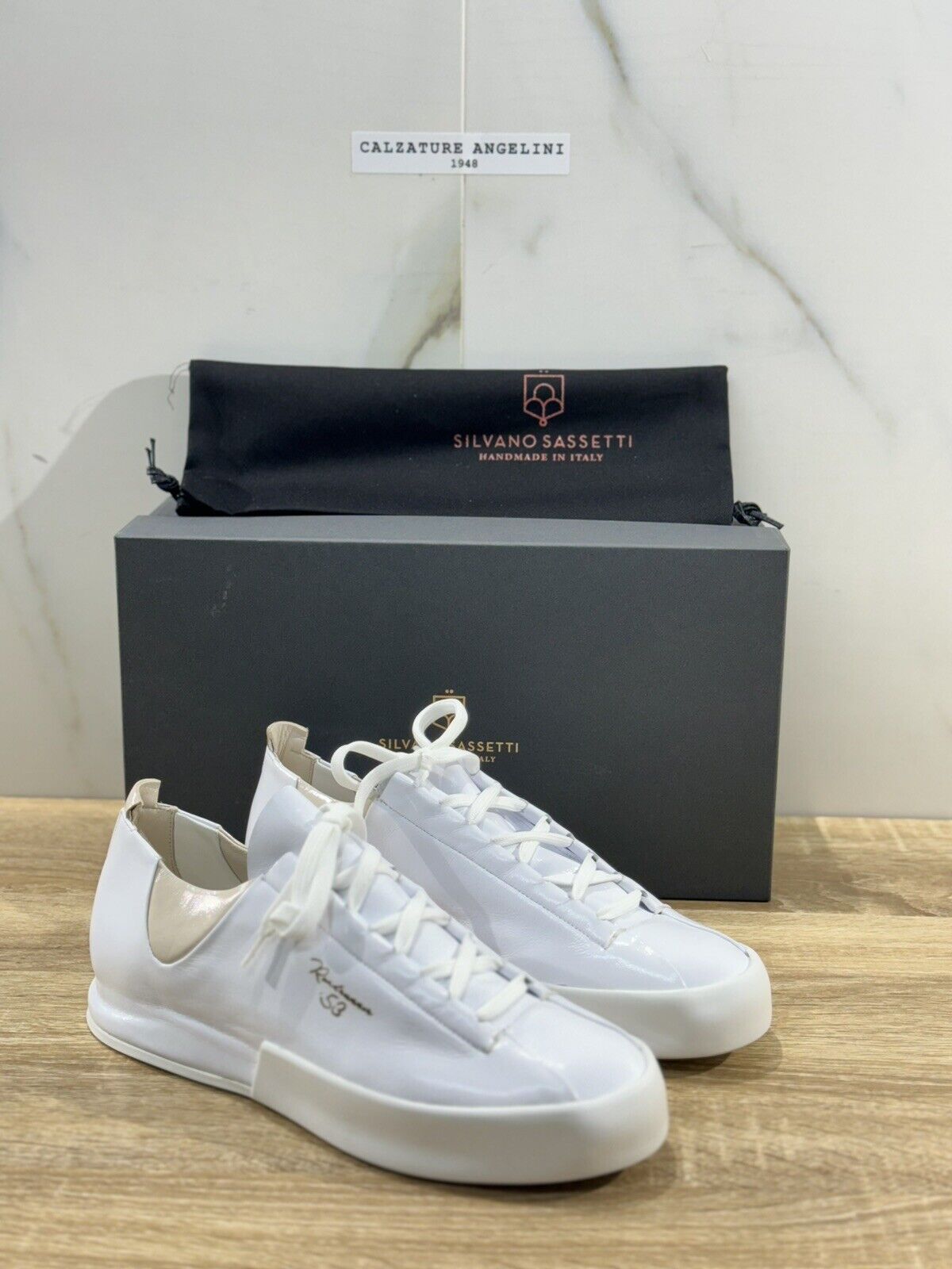 Silvano Sassetti Sneaker Donna Pelle Bianco Luxury Craftmanship Casual Shoes 40