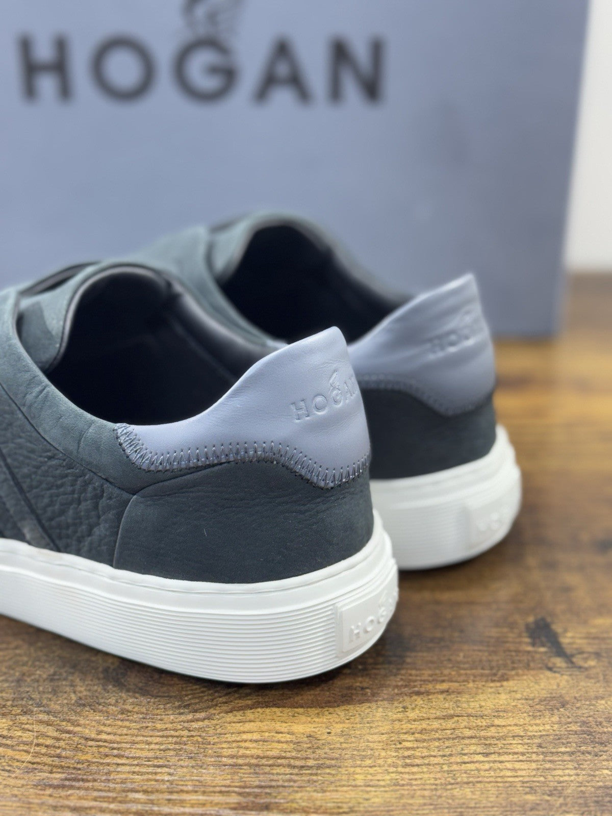 Hogan H365 Sneaker  Slip On Pelle Blu Casual Hogan   Uomo 39