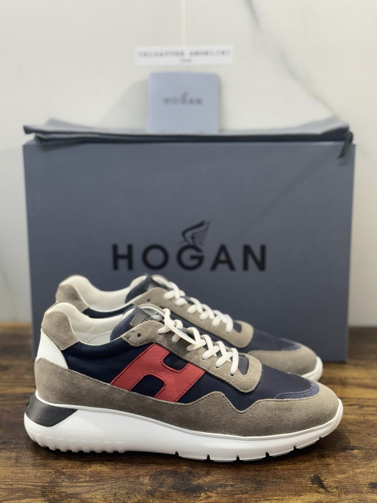 Hogan Interactive 3 Pelle Suede Grey Blu  Casual Hogan Uomo 40
