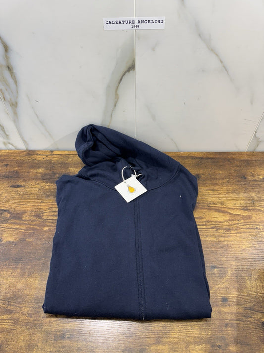 Magazzino Ricambi Felpa Full Zip Cotone Pima  Made In Italy Blu Uomo 52