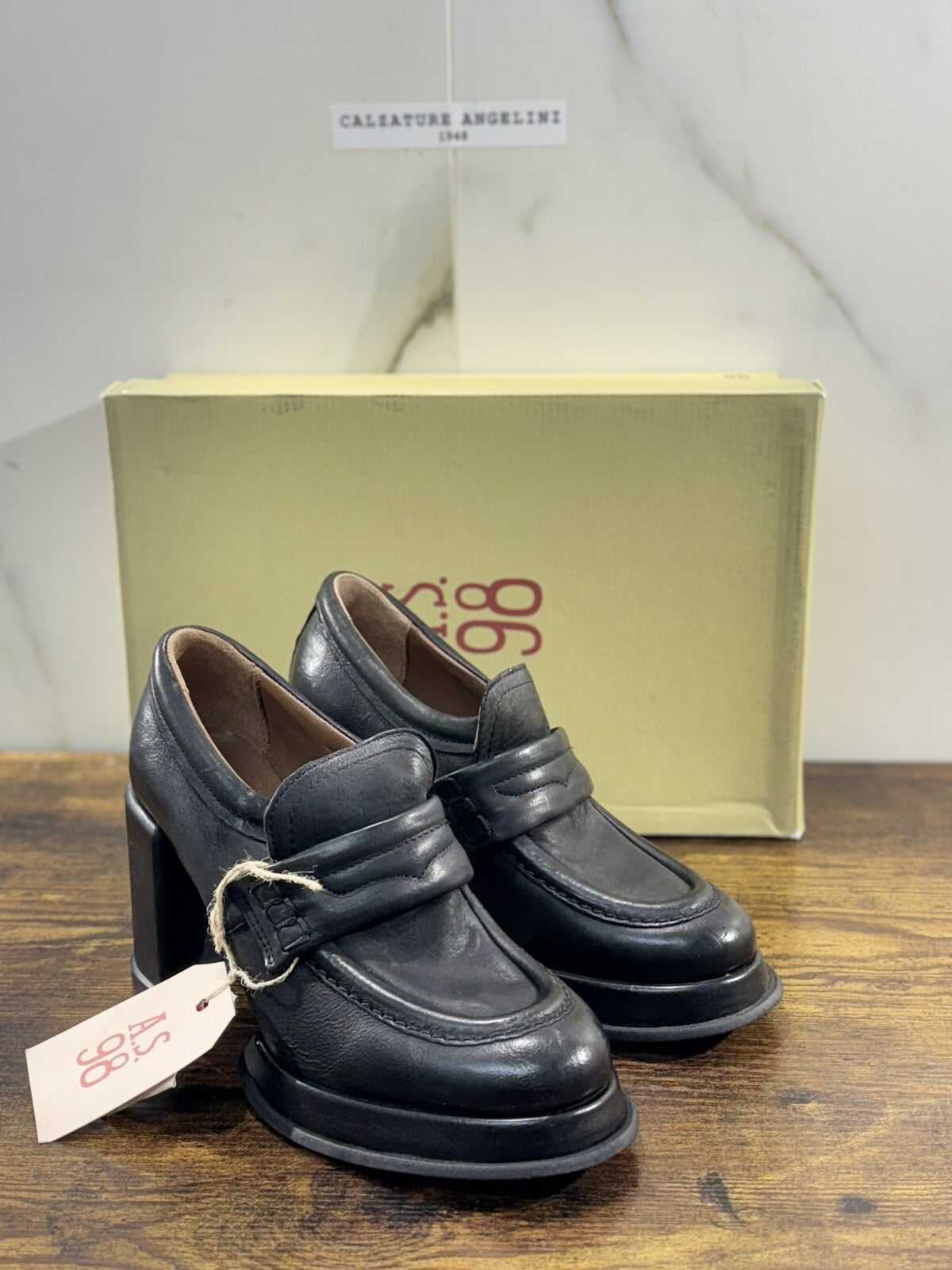 A.S 98 Mocassino Donna Con Tacco Causal Loafer Woman 36