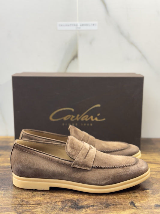 Corvari Scarpa Uomo Mocassino Summer Walk Pelle Suede Casual Corvari Uomo 41