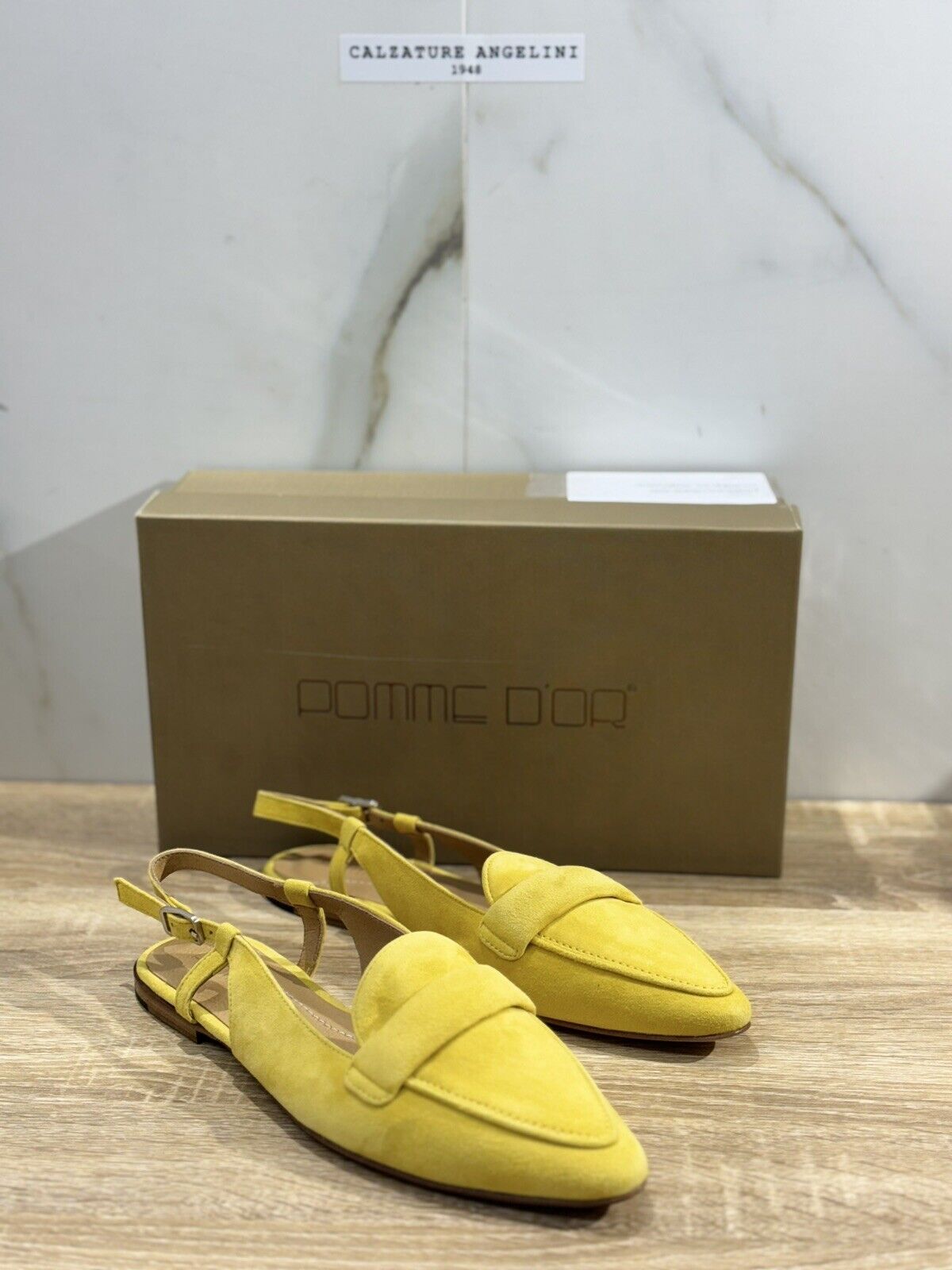 Pomme D’or Sling  Back Donna Suede Giallo Luxury Handmade Woman Pomme D’or 37