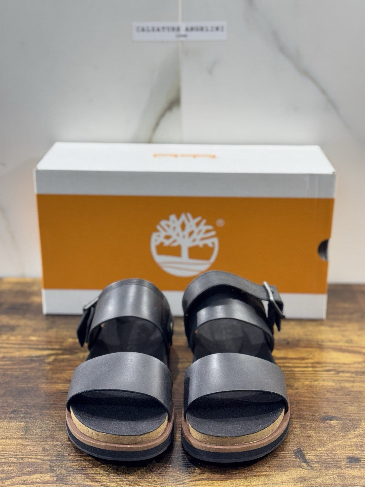 Timberland Sandalo Uomo Amalfi Blackstrap Sandalo Pelle Nero  45
